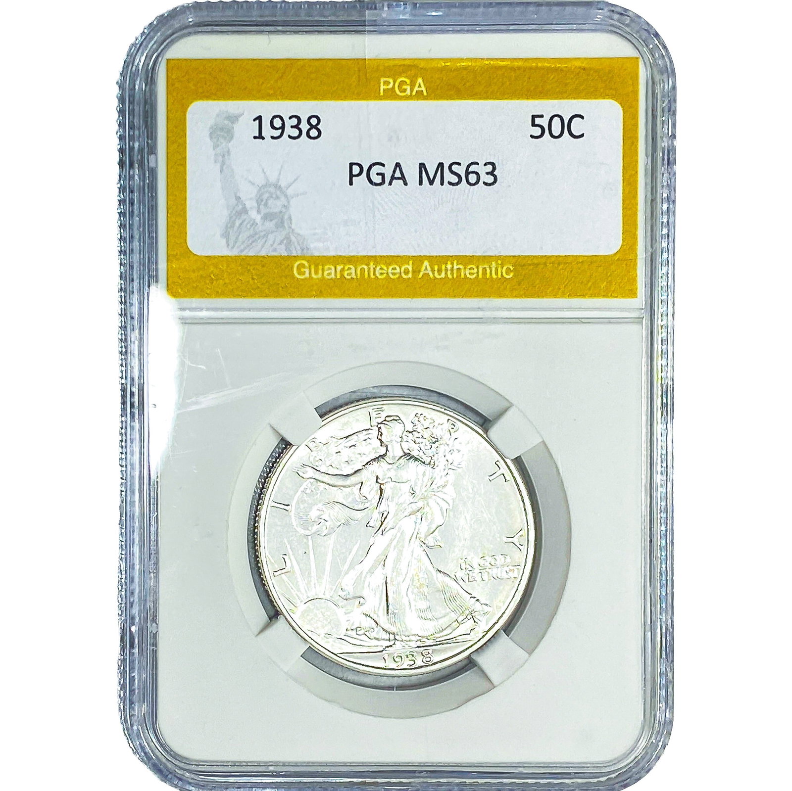 1938 Walking Liberty Half Dollar PGA MS63: 1938 Walking Liberty Half Dollar PGA MS63