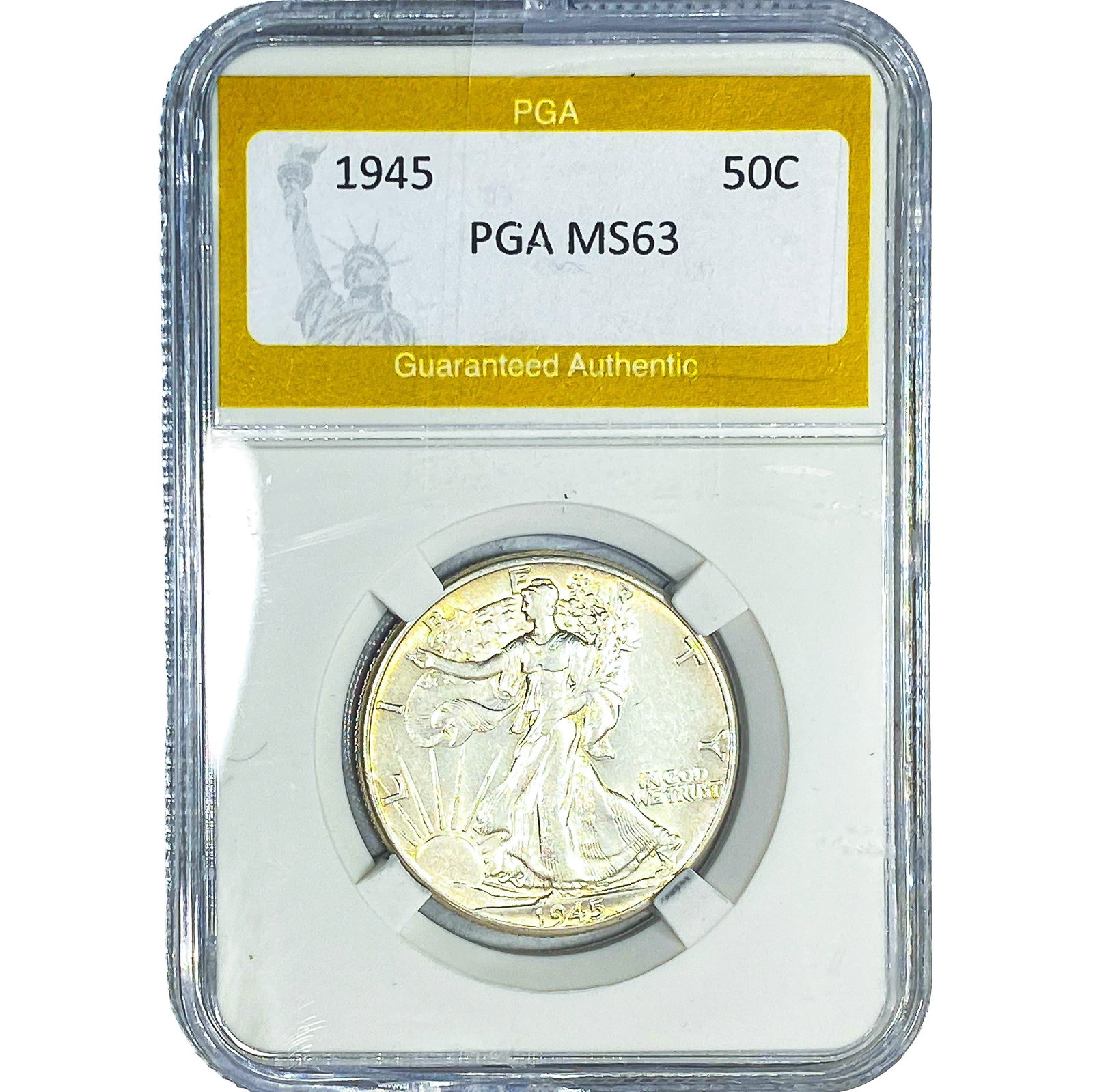 1945 Walking Liberty Half Dollar PGA MS63: 1945 Walking Liberty Half Dollar PGA MS63