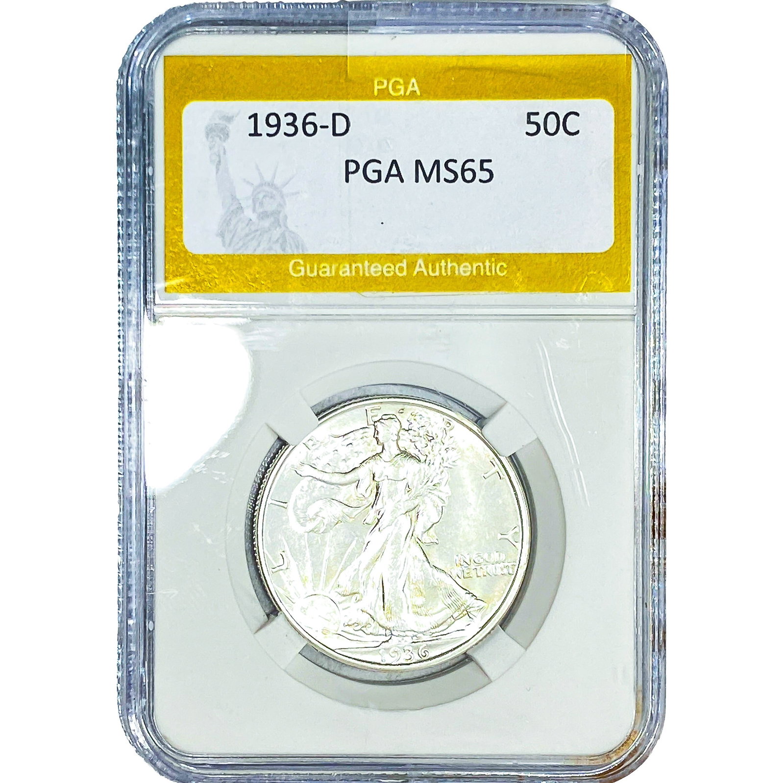 1936-D Walking Liberty Half Dollar PGA MS65 (1 of 2)