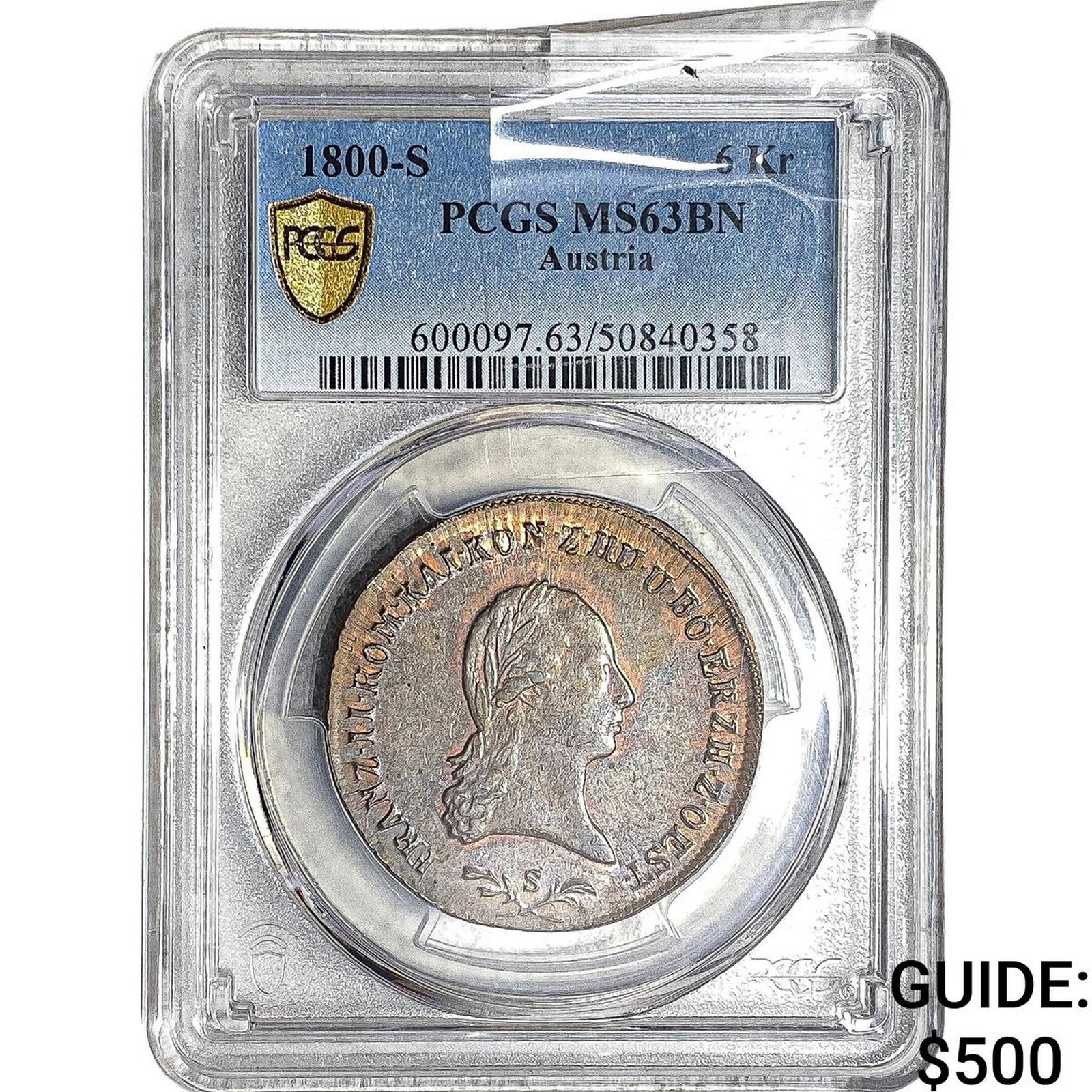 1880-S Austria Copper 6 Kreuzer PCGS MS63 BN: 1880-S Austria Copper 6 Kreuzer PCGS MS63 BN