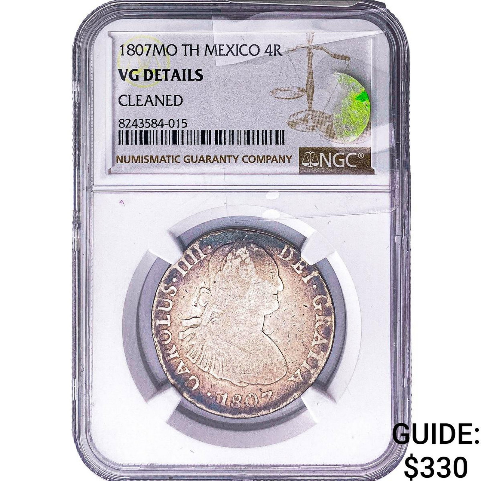 1807-Mo Colonial Spain Charles IV Silver 4 Reales NGC VGDetails Cleaned (1 of 2)