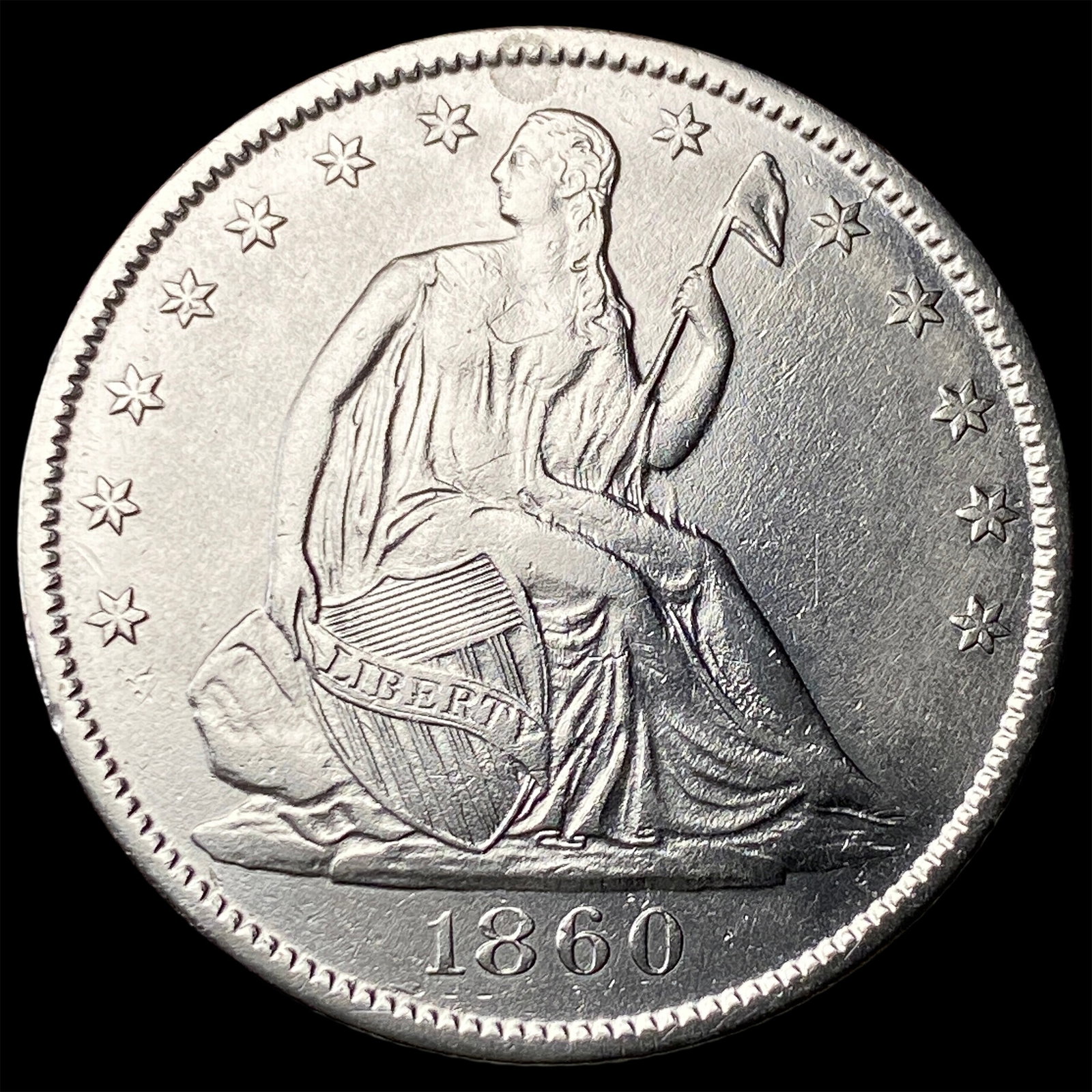 1860-O Silver Half Dollar CLOSELY UNCIRCULATED: 1860-O Silver Half Dollar CLOSELY UNCIRCULATED