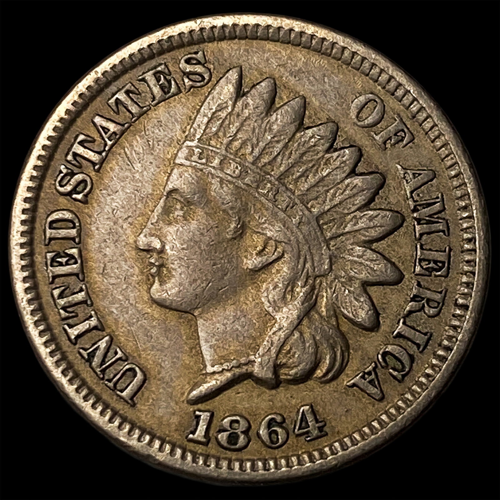 1864 Bronze Indian Head Cent CLOSELY UNCIRCULATED: 1864 Bronze Indian Head Cent CLOSELY UNCIRCULATED