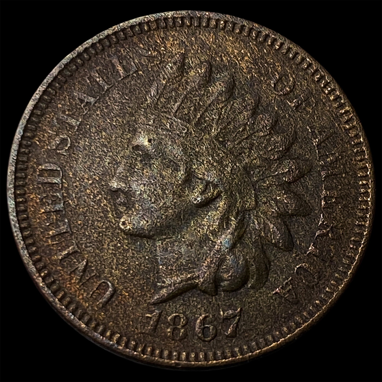 1867 Indian Head Cent NEARLY UNCIRCULATED: 1867 Indian Head Cent NEARLY UNCIRCULATED