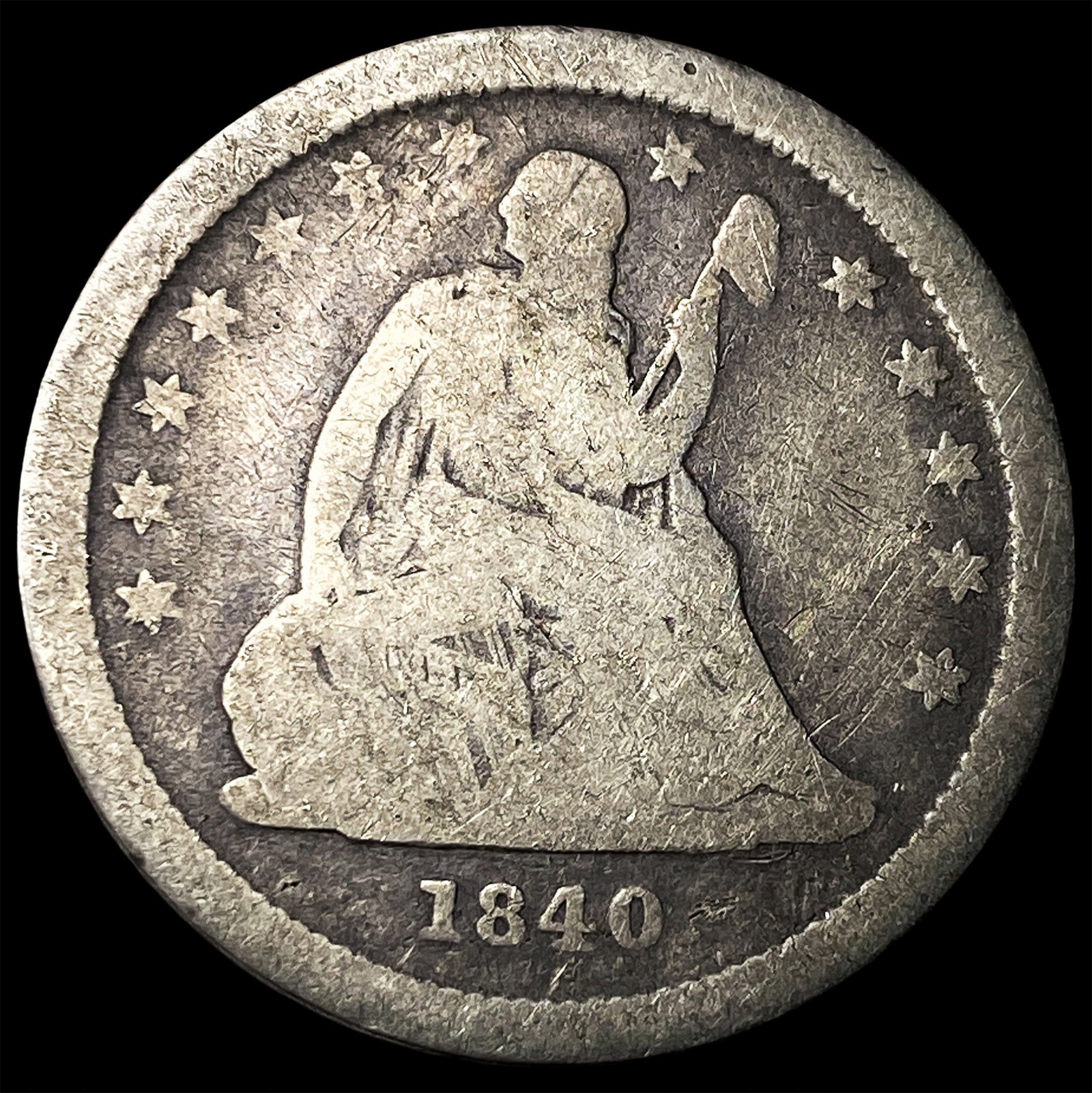 1840-O Silver Seated Liberty Half Dollar NICELY CIRCULATED: 1840-O Silver Seated Liberty Half Dollar NICELY CIRCULATED