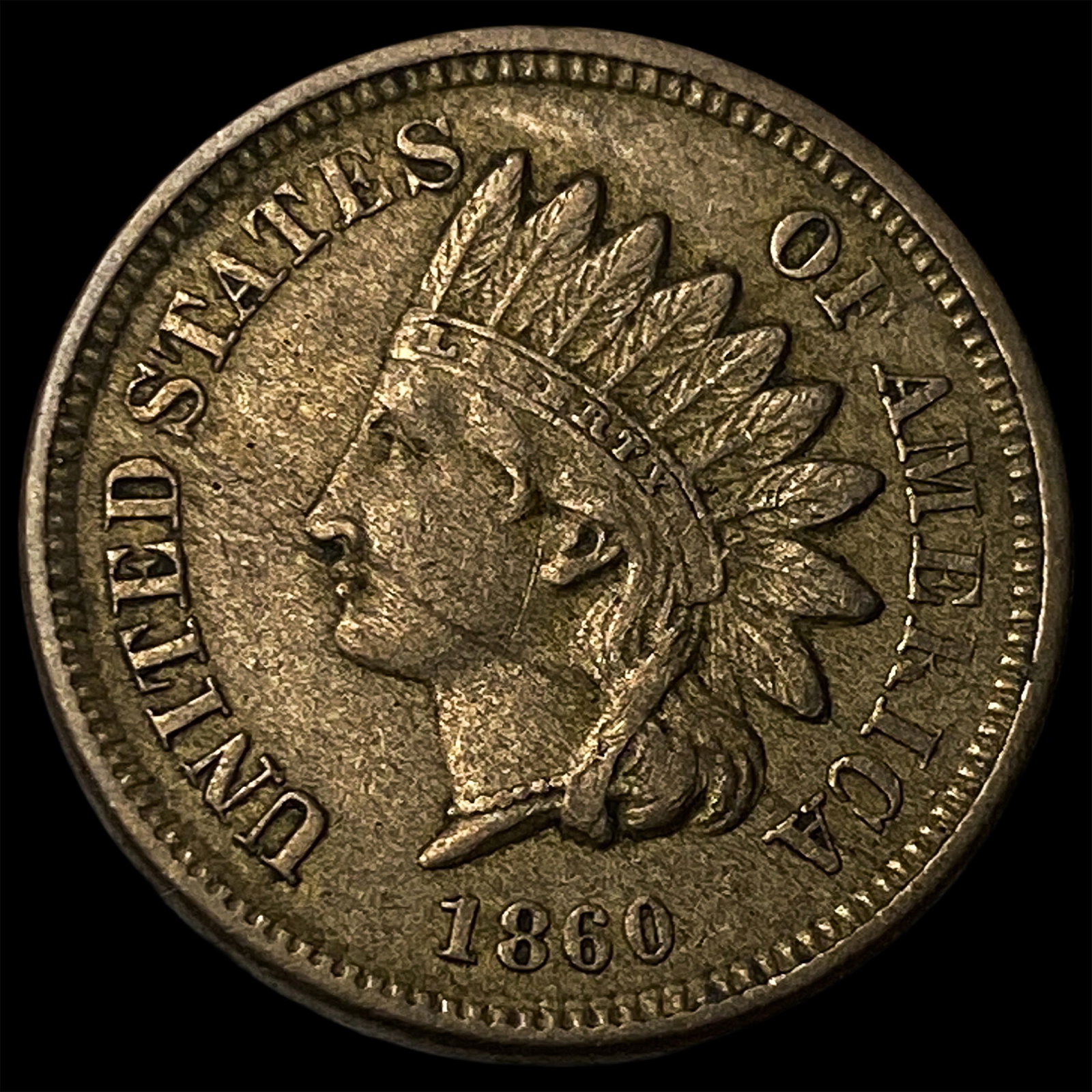 1860 Copper-Nickel Indian Head Cent NEARLY UNCIRCULATED (1 of 2)