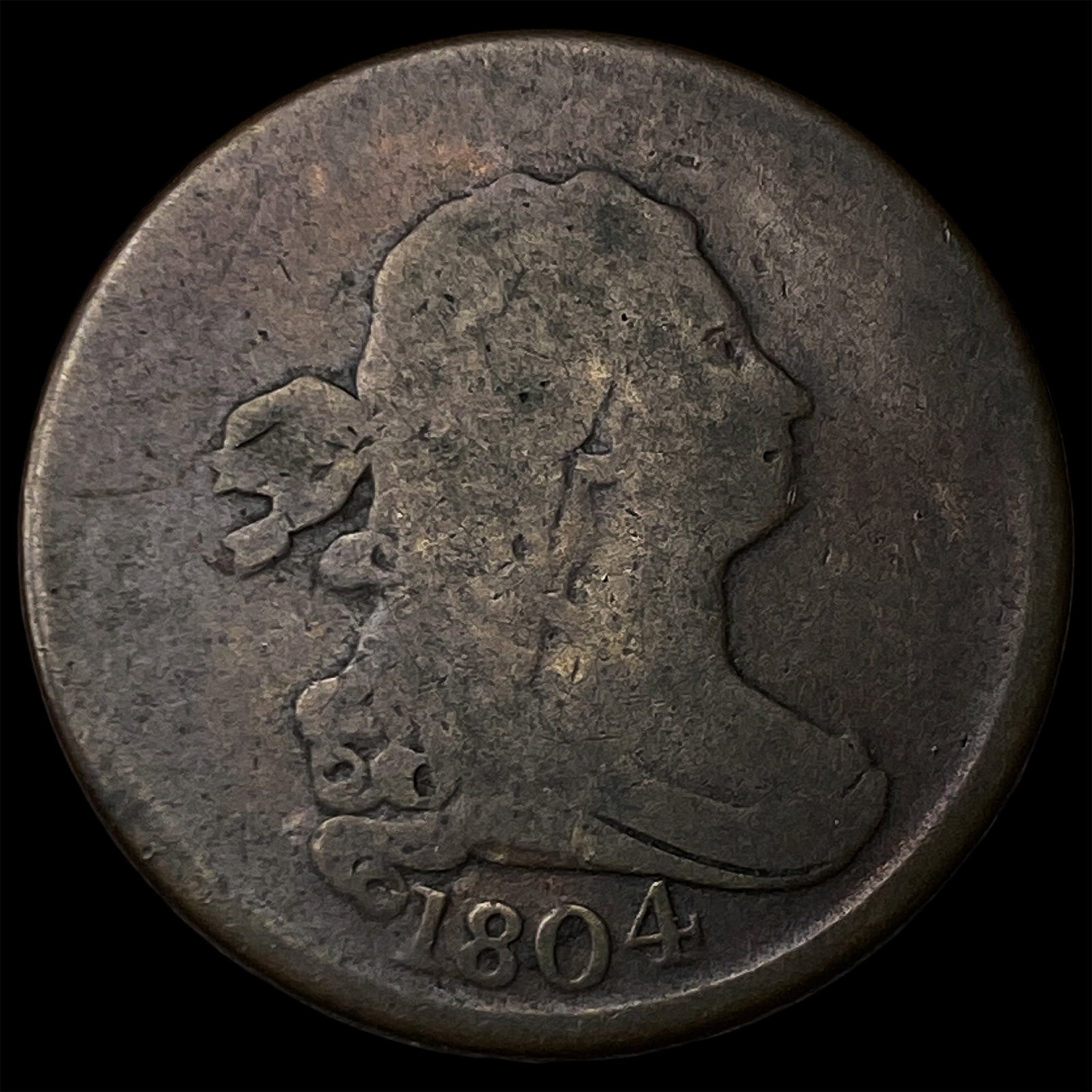 1804 Copper Half Cent LIGHTLY CIRCULATED: 1804 Copper Half Cent LIGHTLY CIRCULATED
