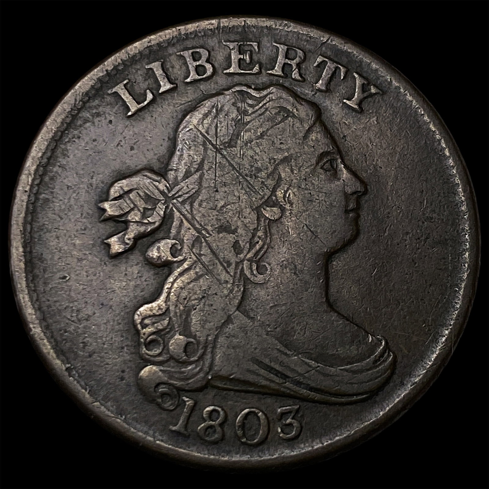 1803 Draped Bust Half Cent NEARLY UNCIRCULATED (1 of 2)