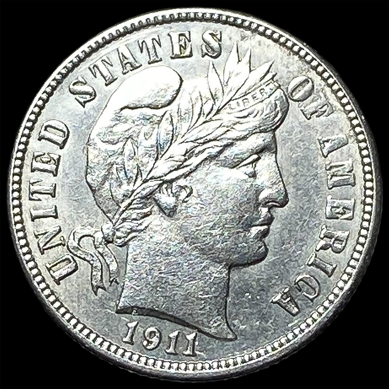 1911-S Silver Barber Dime UNCIRCULATED: 1911-S Silver Barber Dime UNCIRCULATED