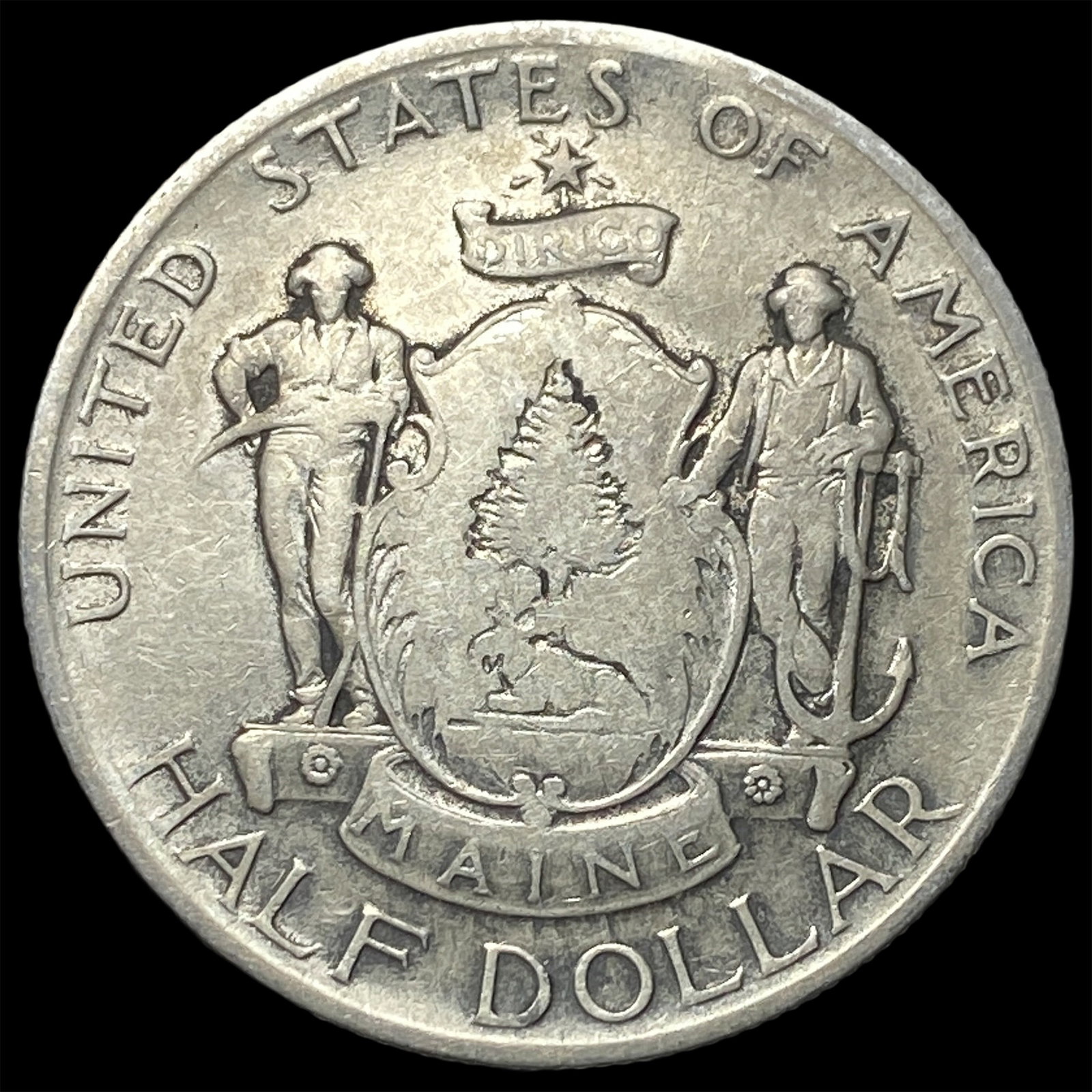 1920 Silver Half Dollar Maine Centennial NEARLY UNCIRCULATED: 1920 Silver Half Dollar Maine Centennial NEARLY UNCIRCULATED