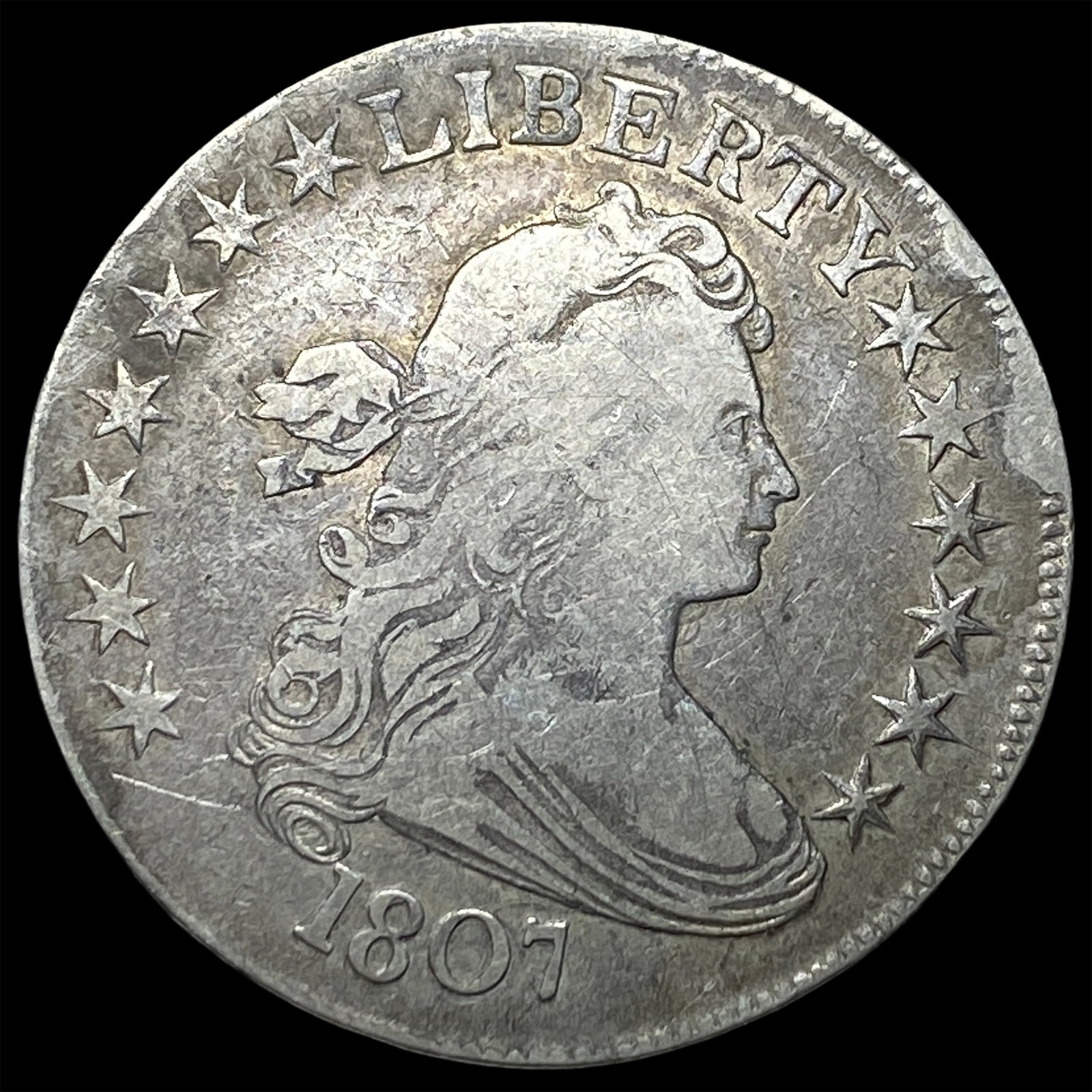 1807 Silver Draped Bust Half Dollar CHOICE BU: 1807 Silver Draped Bust Half Dollar CHOICE BU