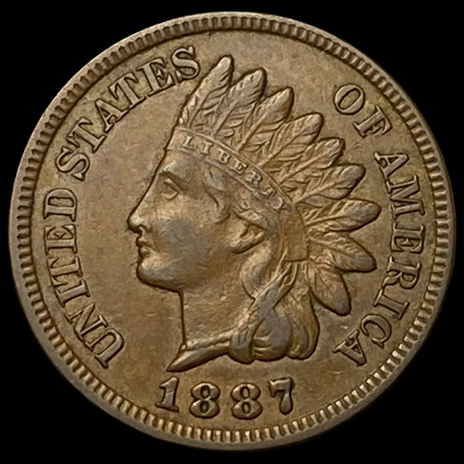 1887 Indian Head Cent CLOSELY UNCIRCULATED: 1887 Indian Head Cent CLOSELY UNCIRCULATED