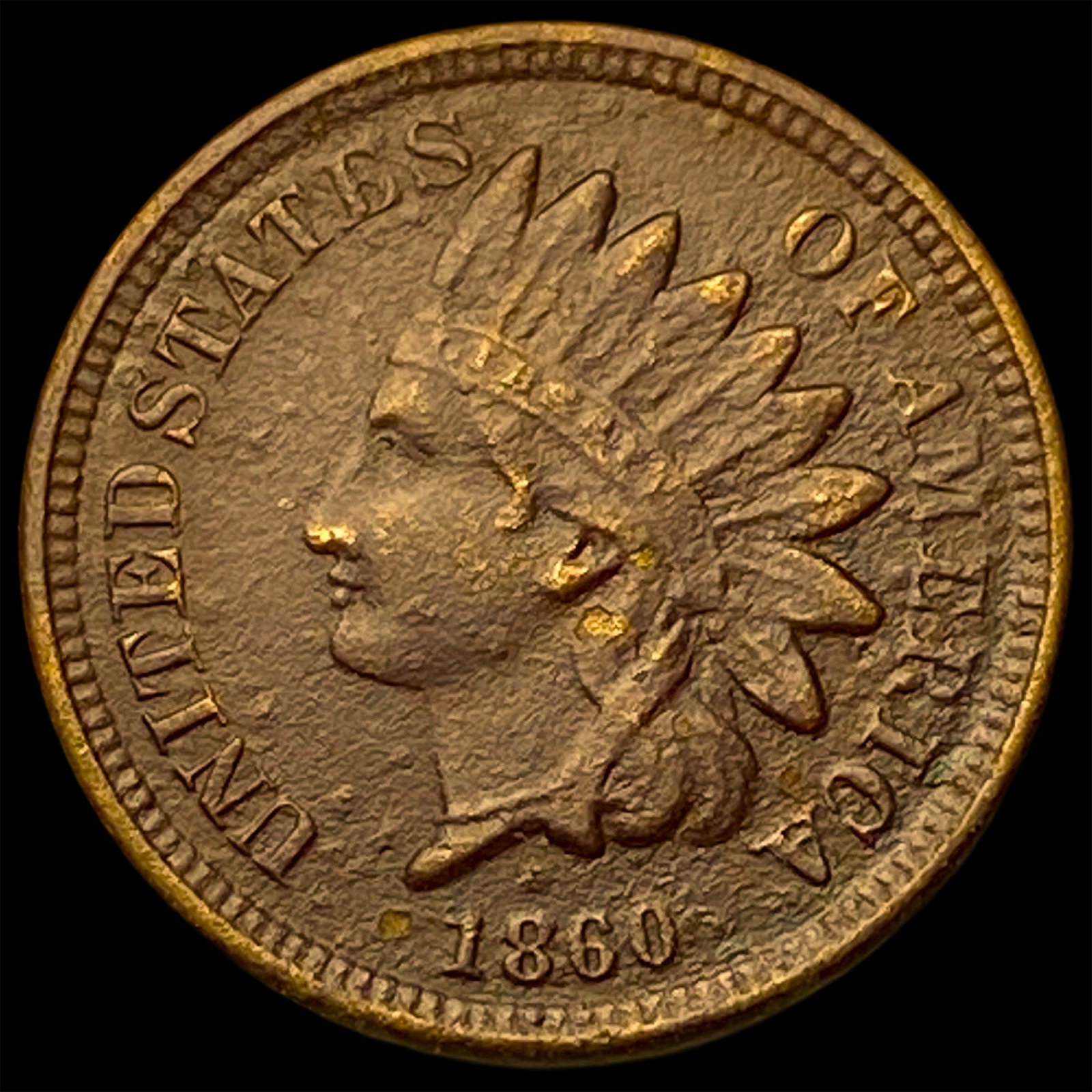 1860 Copper-Nickel Indian Head Cent NEARLY UNCIRCULATED (1 of 2)