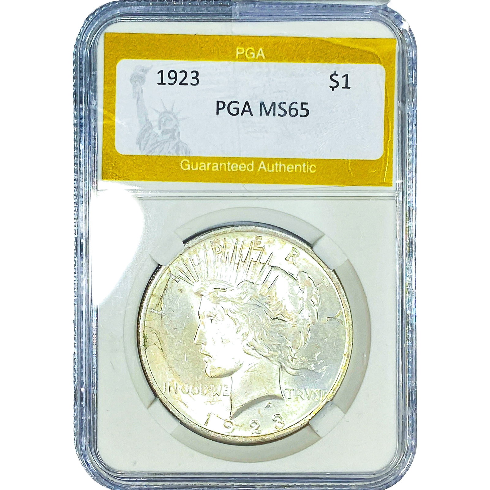 1923 Silver Peace Dollar PGA MS65: 1923 Silver Peace Dollar PGA MS65