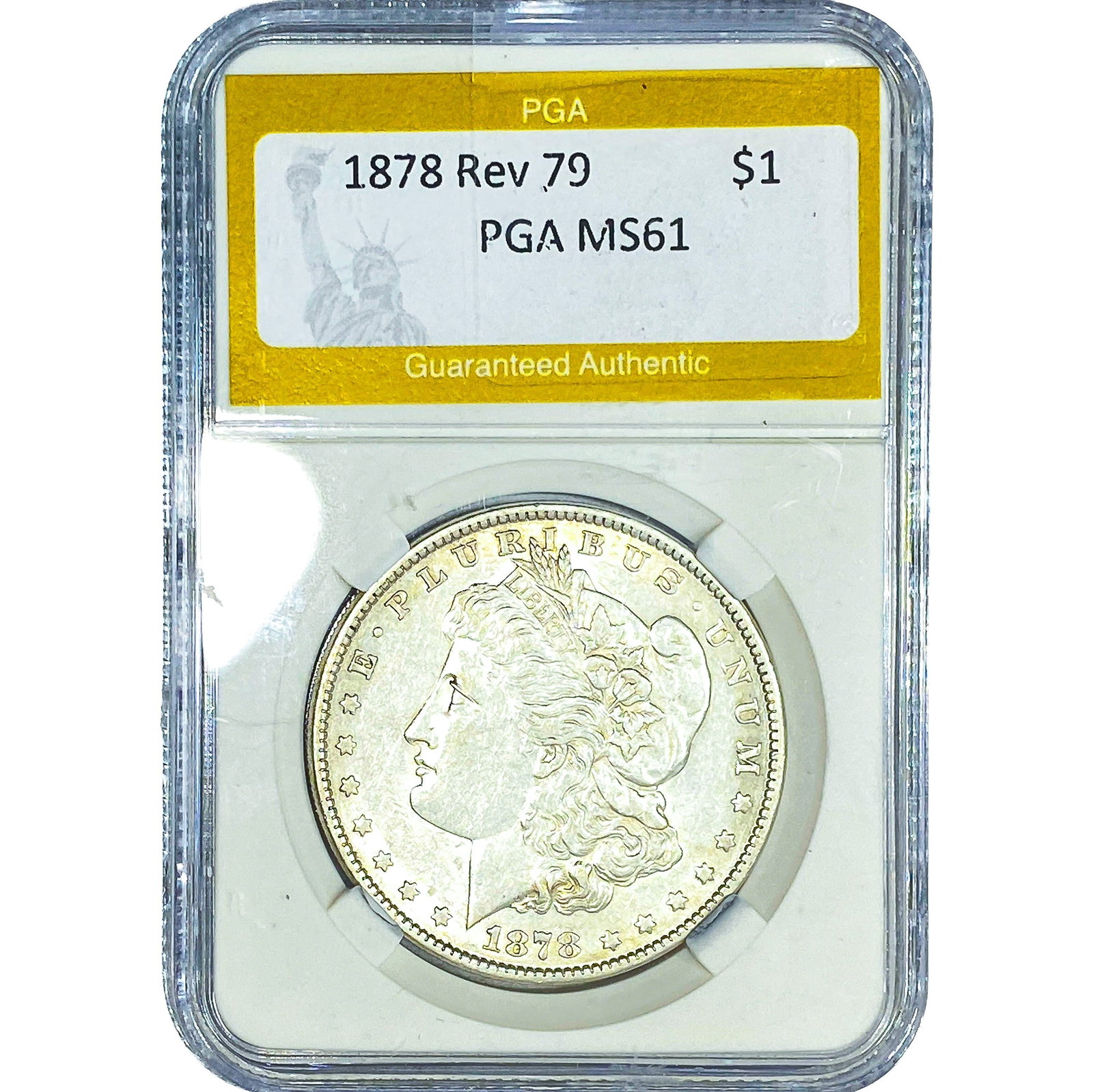 1878 Rev 79 Morgan Silver Dollar PGA MS61: 1878 Rev 79 Morgan Silver Dollar PGA MS61