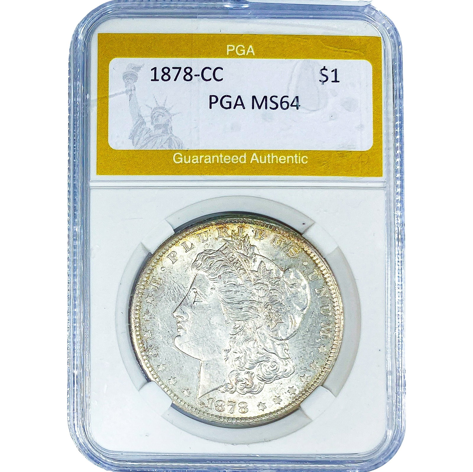 1878-CC Morgan Silver Dollar PGA MS64: 1878-CC Morgan Silver Dollar PGA MS64
