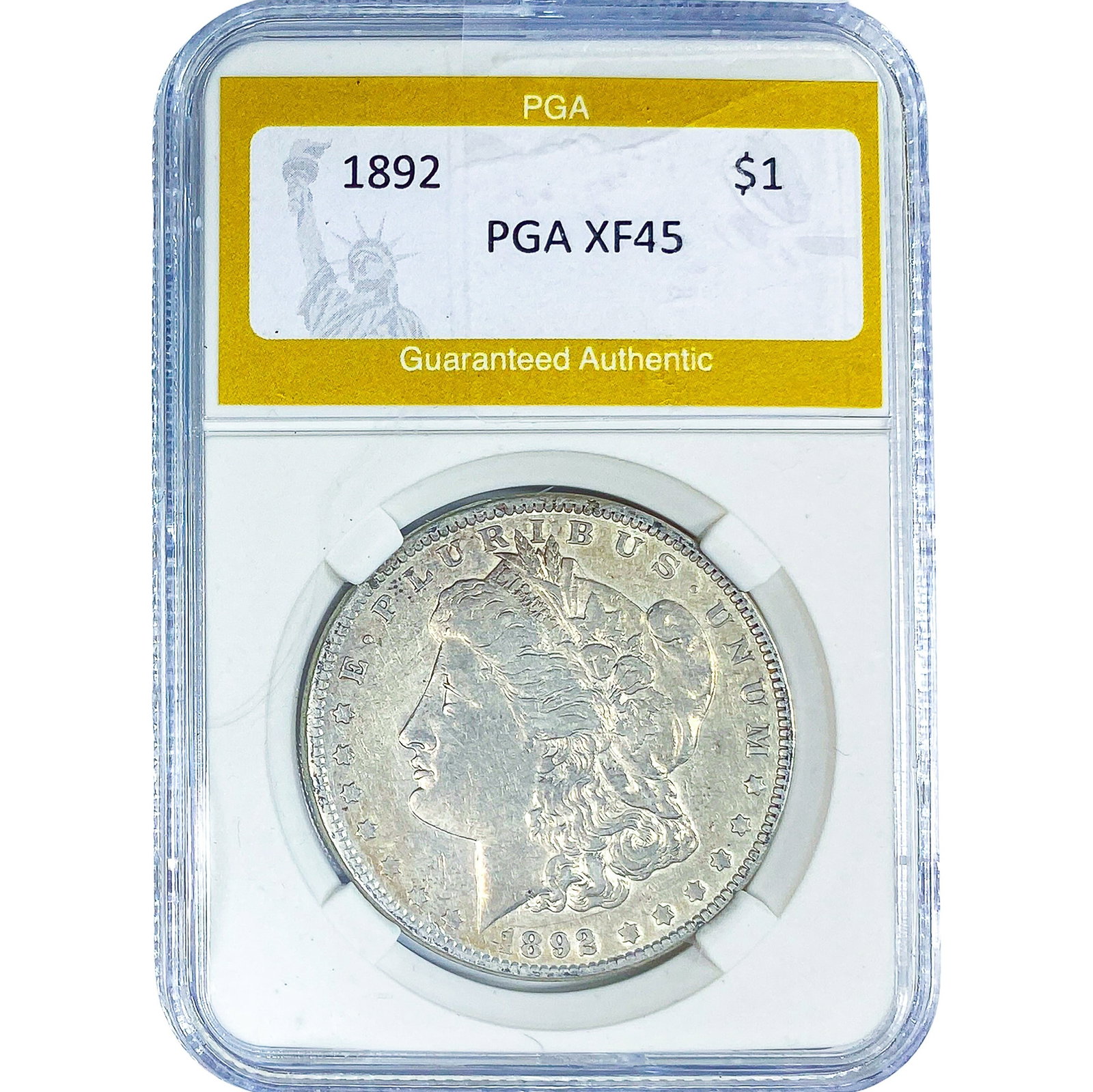 1892 Morgan Silver Dollar PGA XF45: 1892 Morgan Silver Dollar PGA XF45