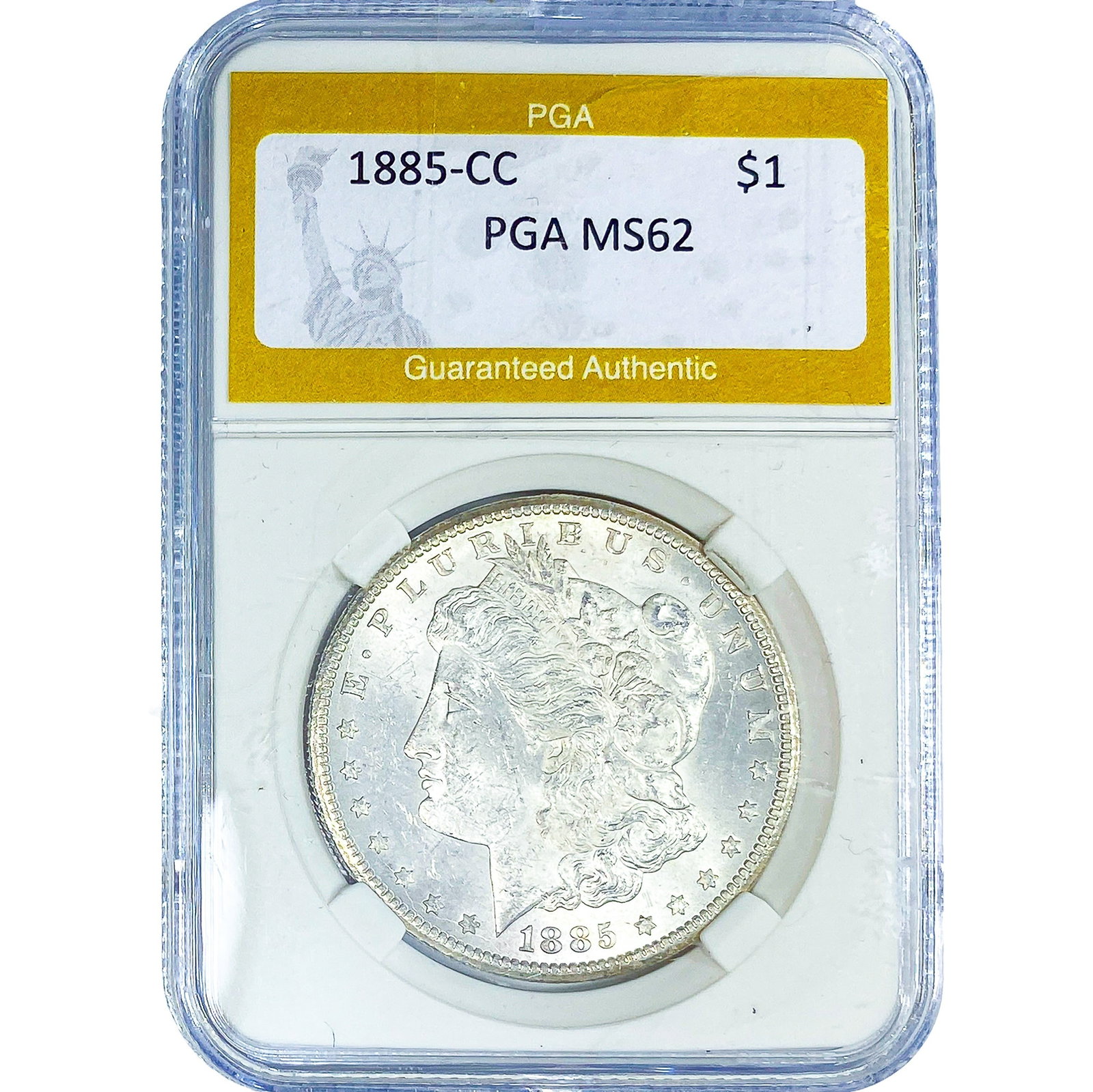 1885-CC Morgan Silver Dollar PGA MS62: 1885-CC Morgan Silver Dollar PGA MS62