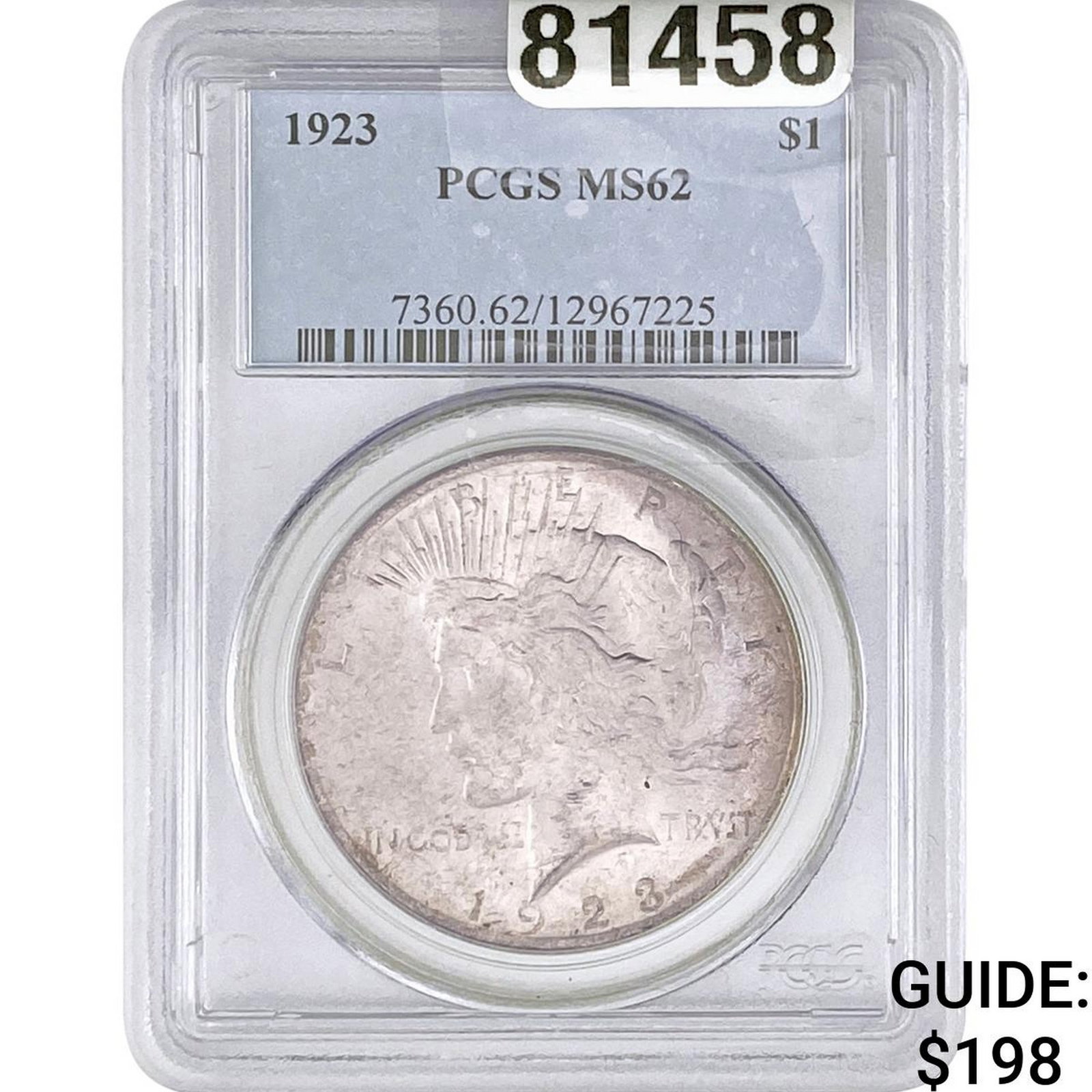 1923 Silver Peace Dollar PCGS MS62 (1 of 2)