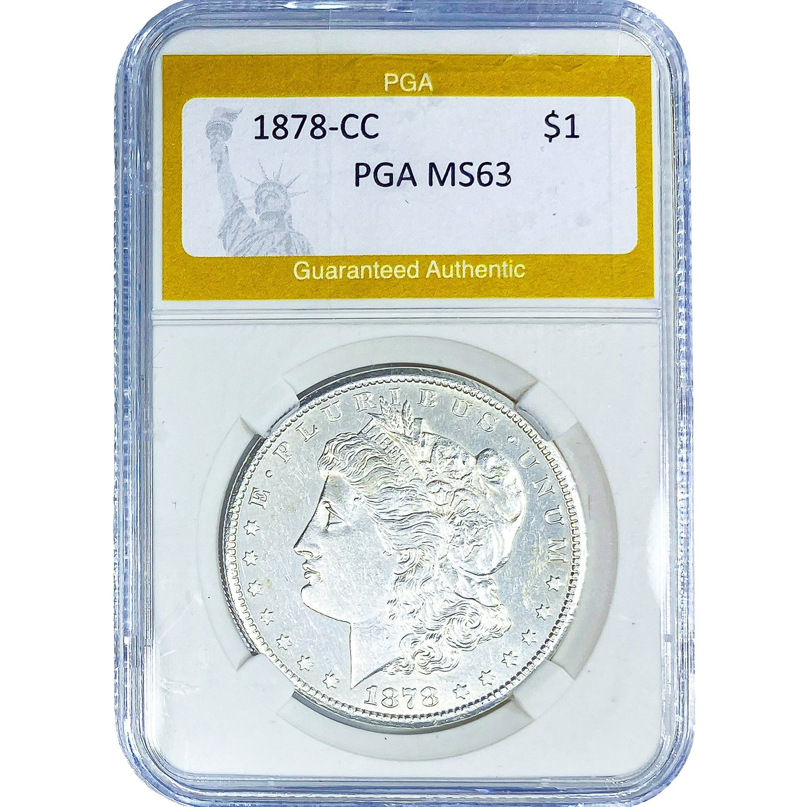 1878-CC Morgan Silver Dollar PGA MS63: 1878-CC Morgan Silver Dollar PGA MS63