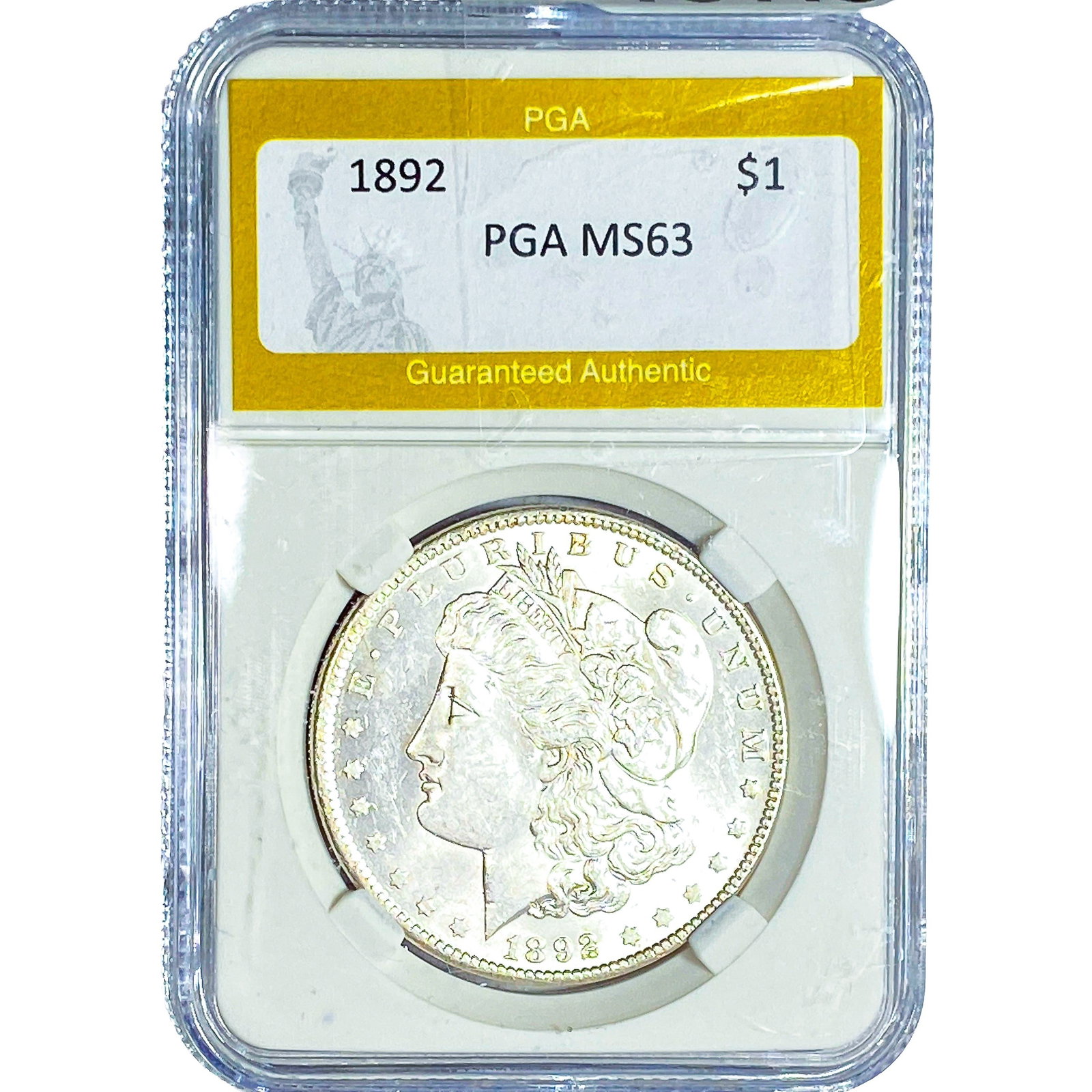 1892 Morgan Silver Dollar PGA MS63: 1892 Morgan Silver Dollar PGA MS63