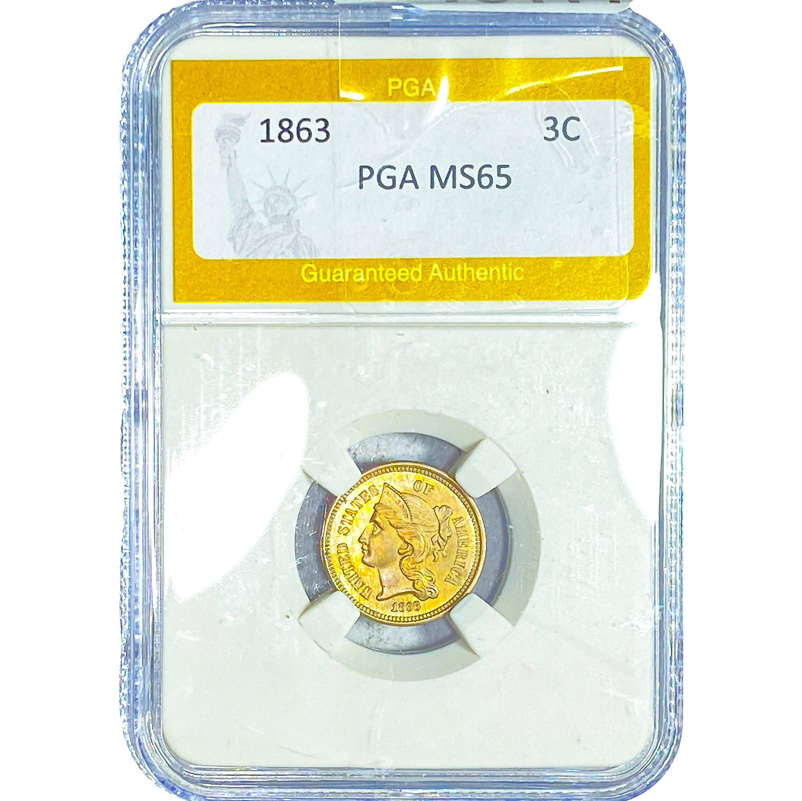 1863 Nickel Three Cent PGA MS65: 1863 Nickel Three Cent PGA MS65