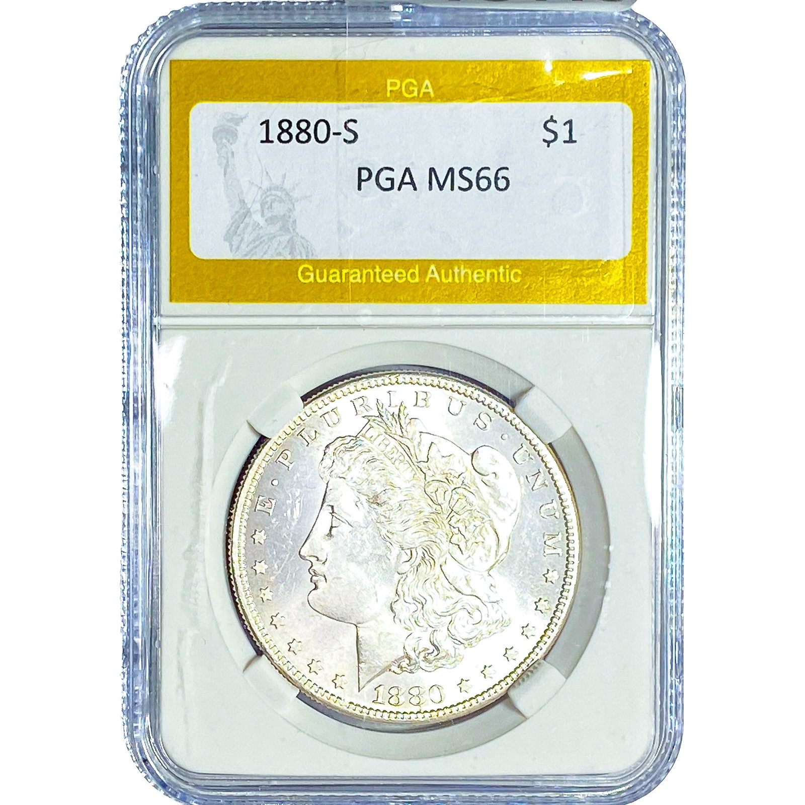 1880-S Morgan Silver Dollar PGA MS66: 1880-S Morgan Silver Dollar PGA MS66