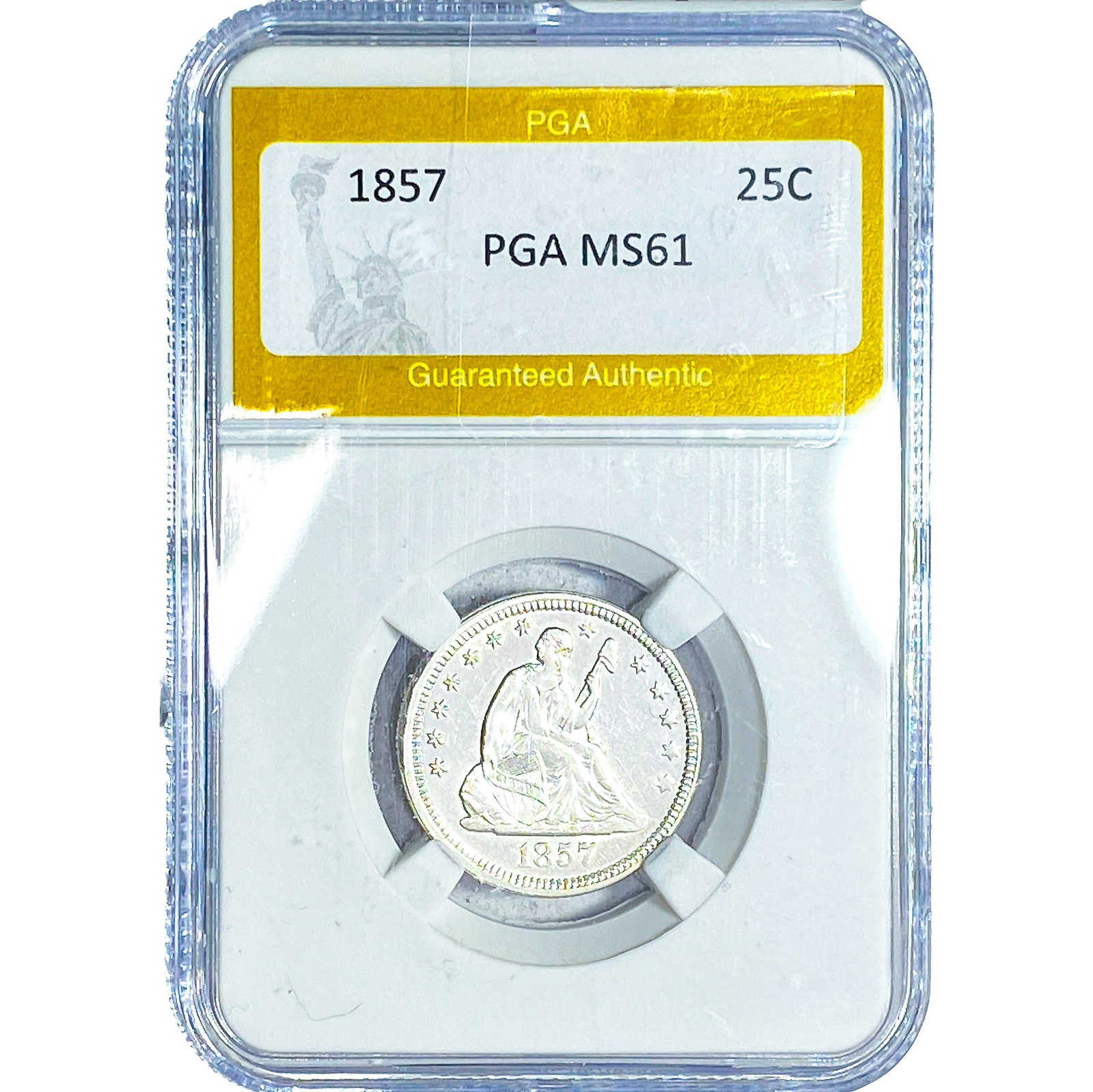 1857 Seated Liberty Quarter PGA MS61 (1 of 2)