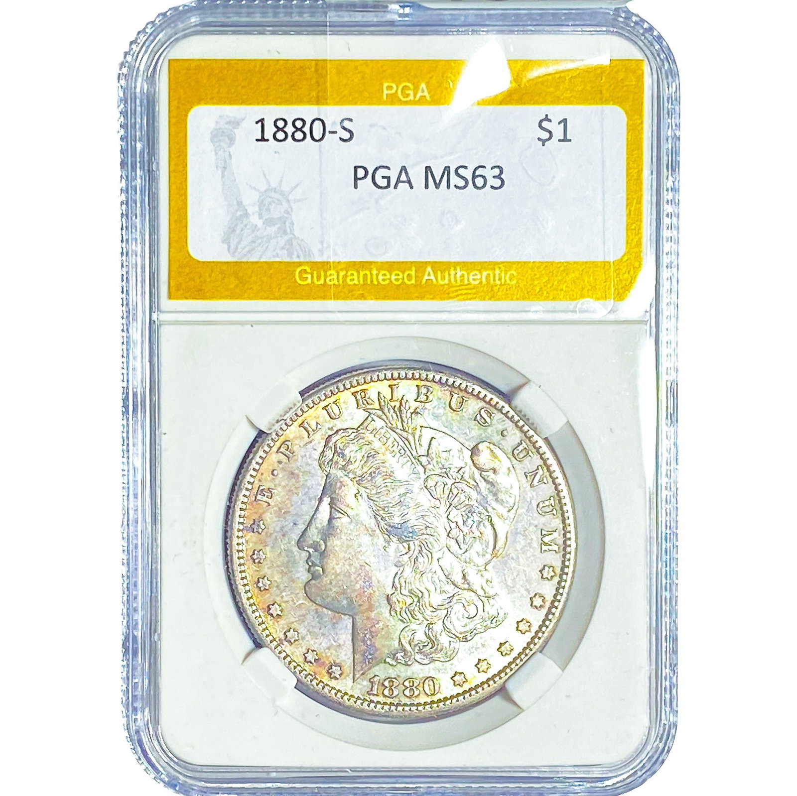 1880-S Morgan Silver Dollar PGA MS63: 1880-S Morgan Silver Dollar PGA MS63
