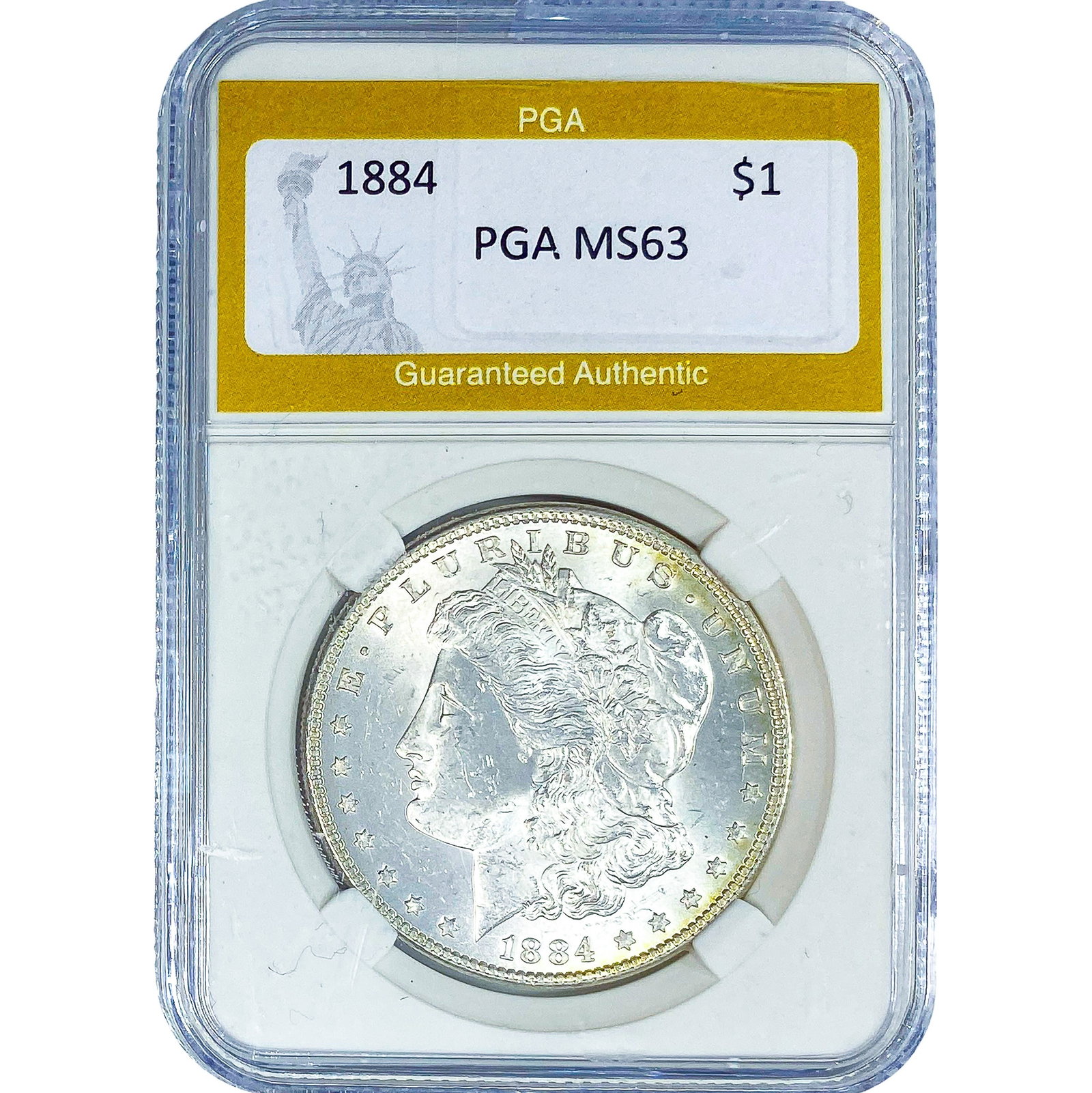 1884 Morgan Silver Dollar PGA MS63: 1884 Morgan Silver Dollar PGA MS63