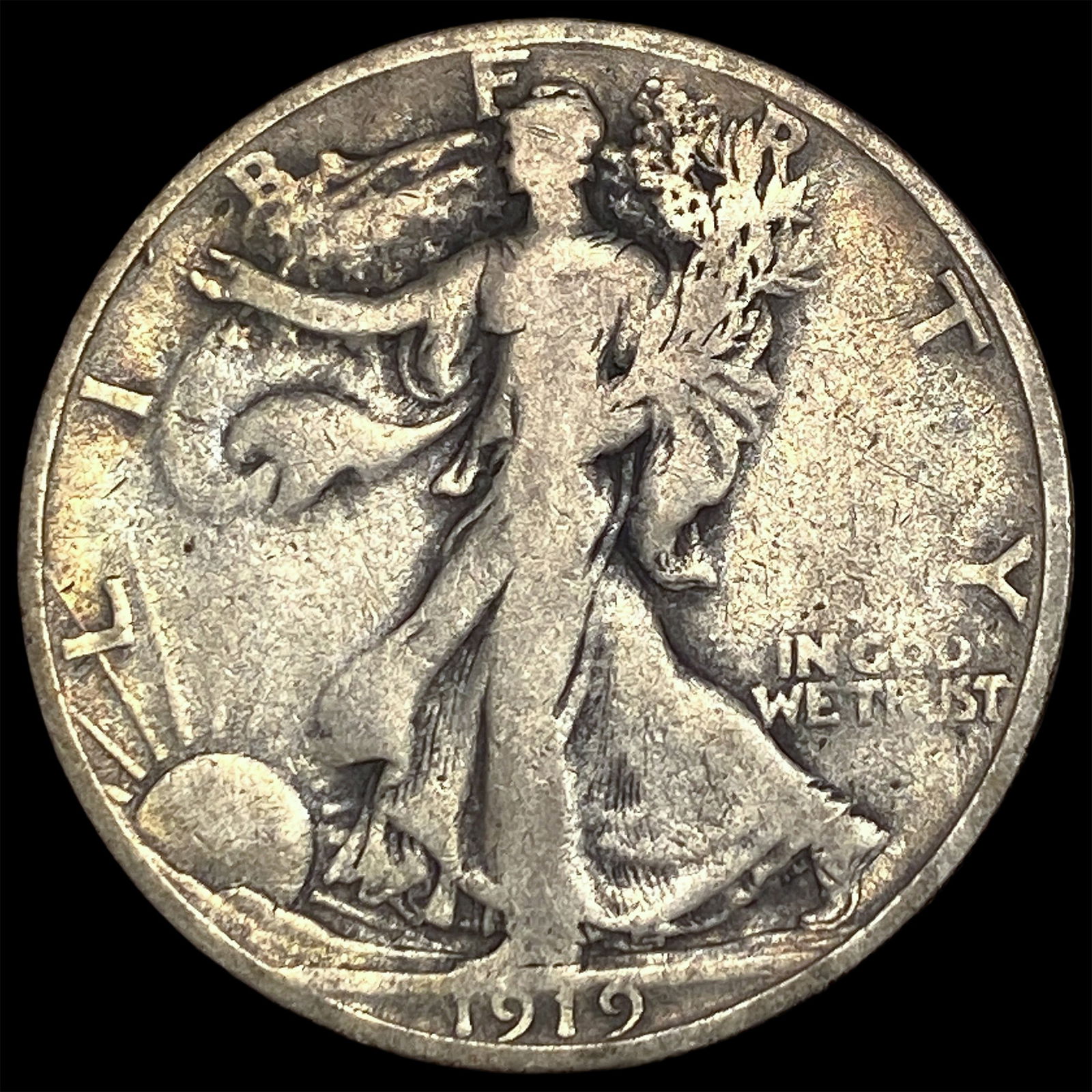 1919-S Silver Walking Liberty Half Dollar LIGHTLY CIRCULATED: 1919-S Silver Walking Liberty Half Dollar LIGHTLY CIRCULATED