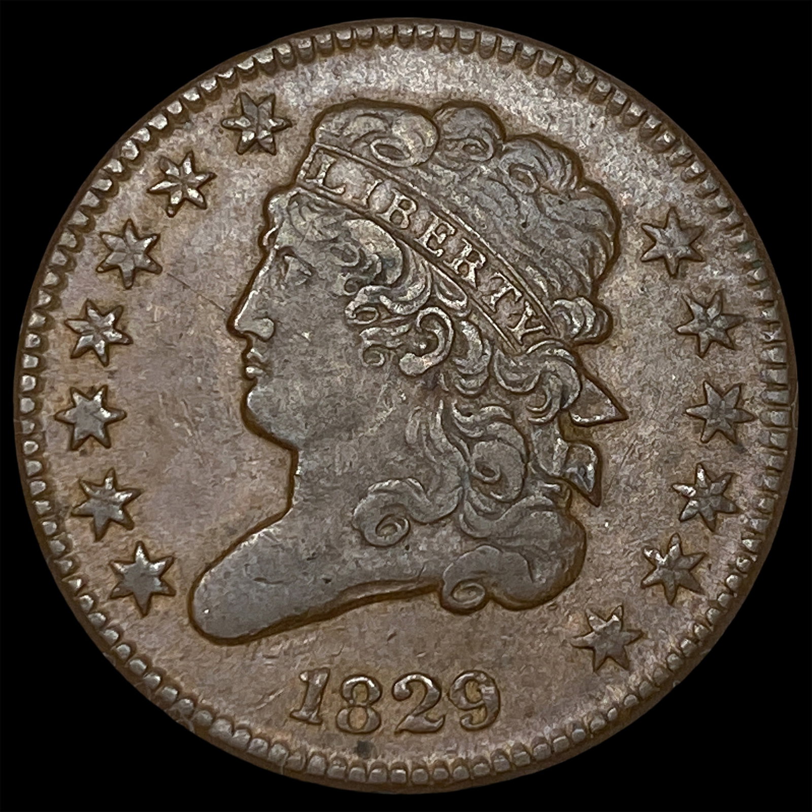 1829 Copper Half Cent LIGHTLY CIRCULATED (1 of 2)