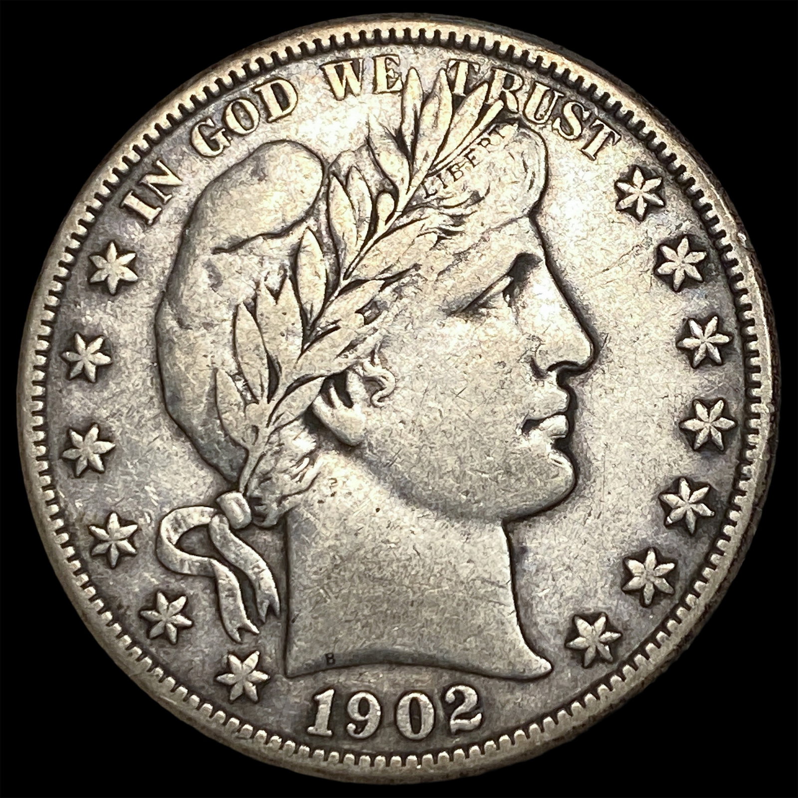 1902-O Silver Barber Half Dollar NEARLY UNCIRCULATED: 1902-O Silver Barber Half Dollar NEARLY UNCIRCULATED