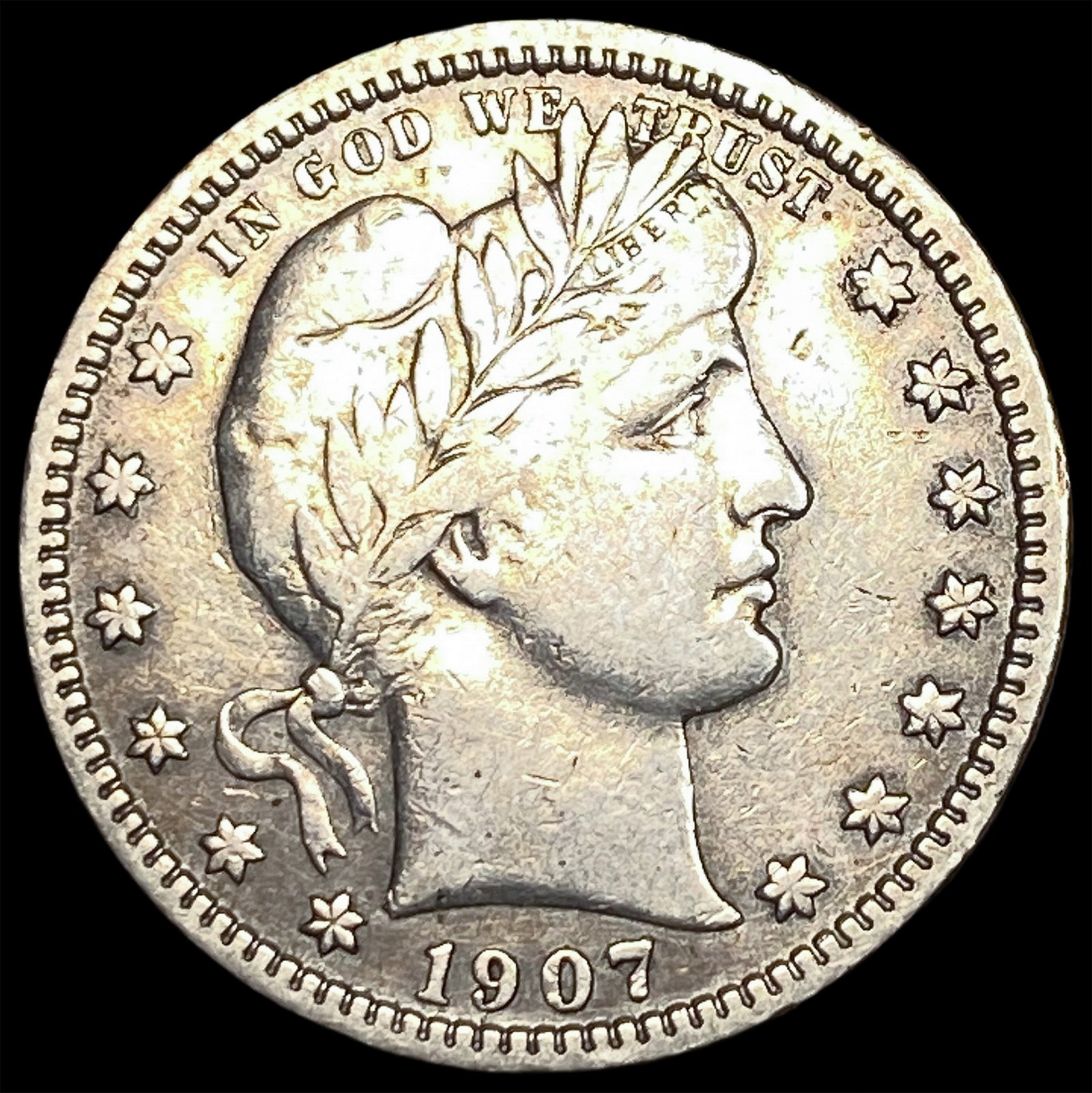 1907-S Silver Barber Quarter LIGHTLY CIRCULATED: 1907-S Silver Barber Quarter LIGHTLY CIRCULATED