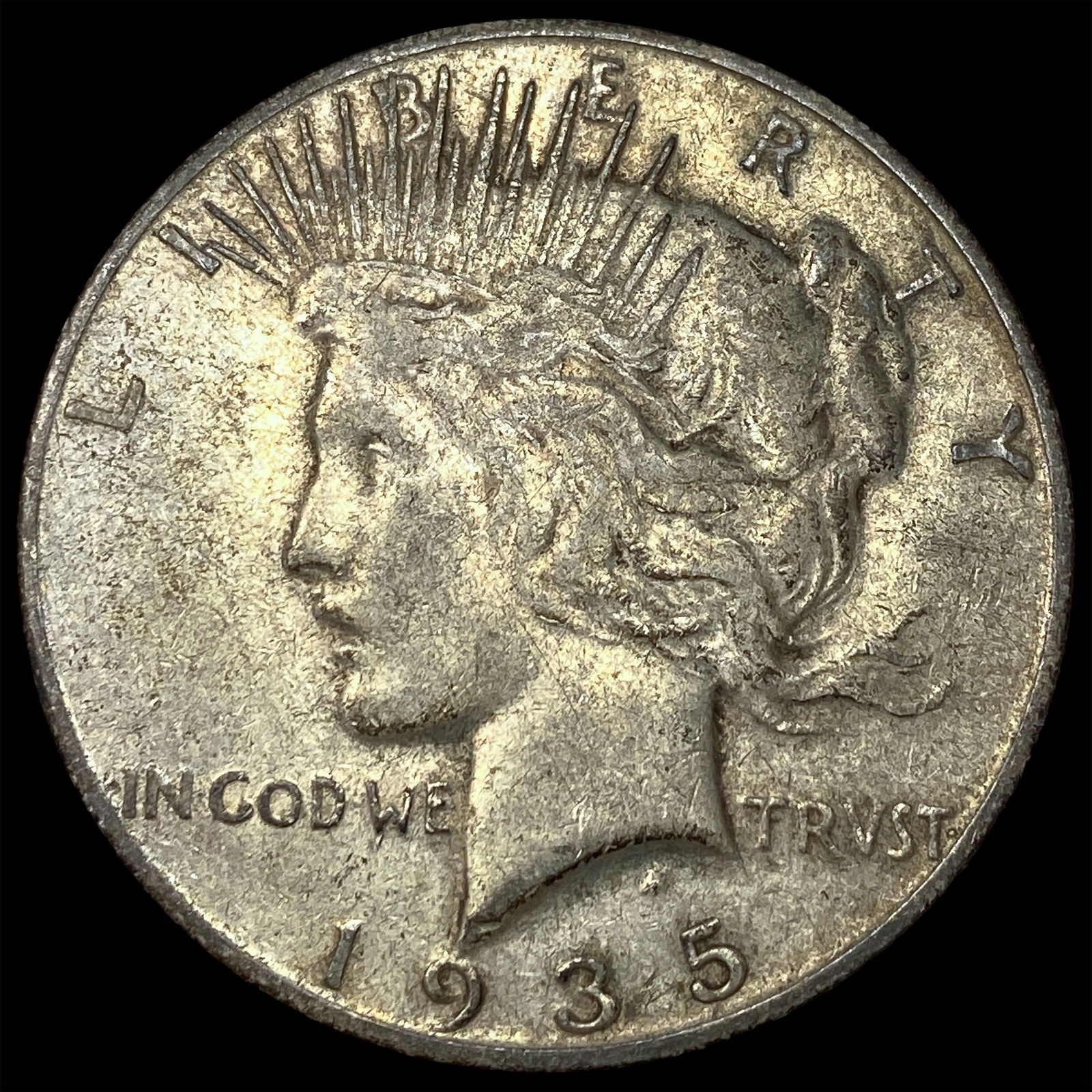 1935-S Silver Peace Dollar NEARLY UNCIRCULATED: 1935-S Silver Peace Dollar NEARLY UNCIRCULATED