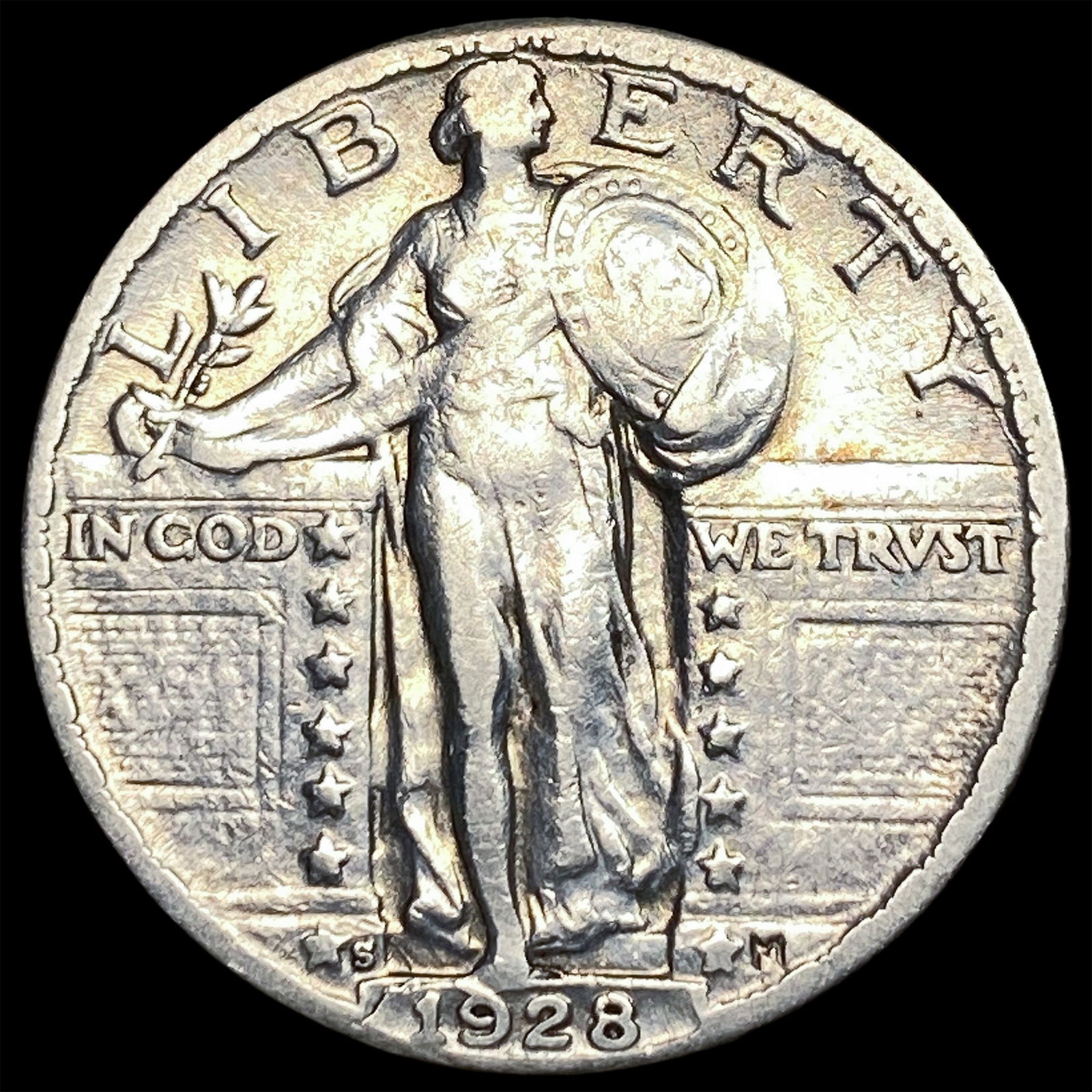 1928-S Silver Standing Liberty Quarter NEARLY UNCIRCULATED: 1928-S Silver Standing Liberty Quarter NEARLY UNCIRCULATED