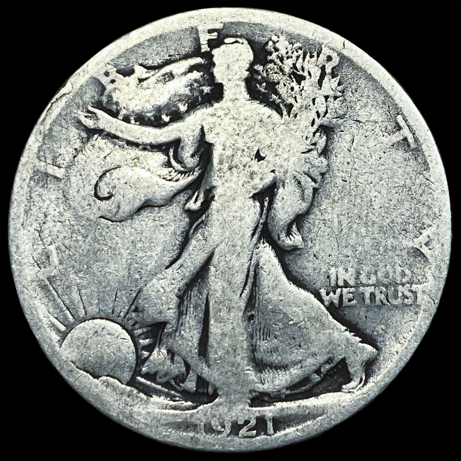 1921-S Silver Walking Liberty Half Dollar LIGHTLY CIRCULATED: 1921-S Silver Walking Liberty Half Dollar LIGHTLY CIRCULATED