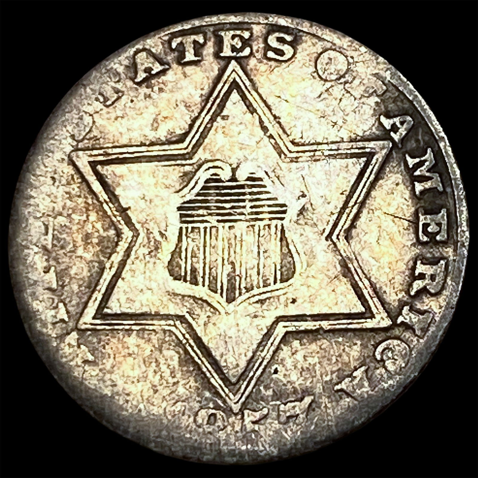 1852 Silver Three-Cent Piece LIGHTLY CIRCULATED: 1852 Silver Three-Cent Piece LIGHTLY CIRCULATED