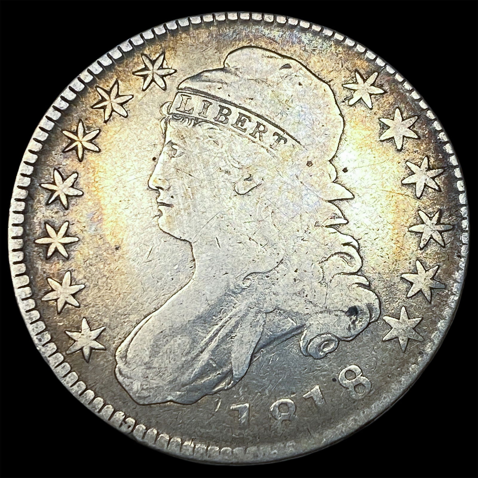 1818 Capped Bust Silver Half Dollar LIGHTLY CIRCULATED: 1818 Capped Bust Silver Half Dollar LIGHTLY CIRCULATED