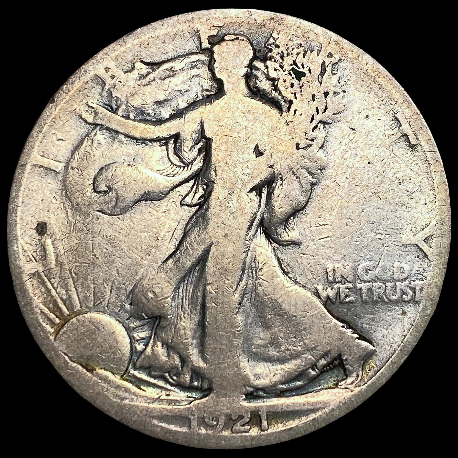 1921-S Silver Walking Liberty Half Dollar NICELY CIRCULATED: 1921-S Silver Walking Liberty Half Dollar NICELY CIRCULATED