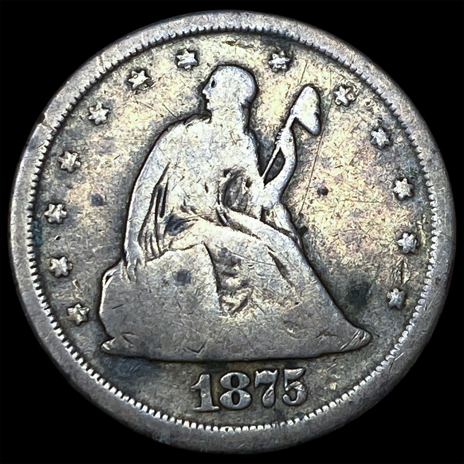 1875-S Silver Twenty Cent Piece LIGHTLY CIRCULATED: 1875-S Silver Twenty Cent Piece LIGHTLY CIRCULATED