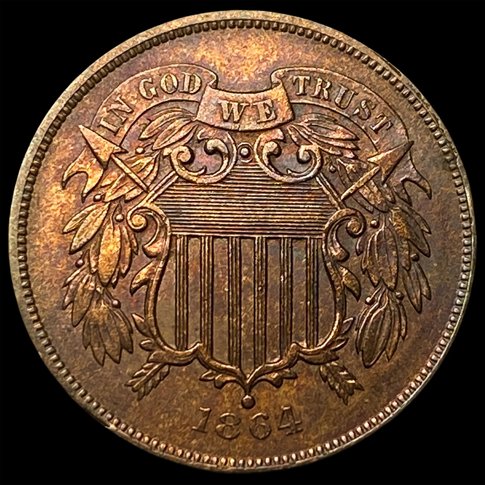 1864 Bronze Two-Cent Piece CLOSELY UNCIRCULATED (1 of 2)
