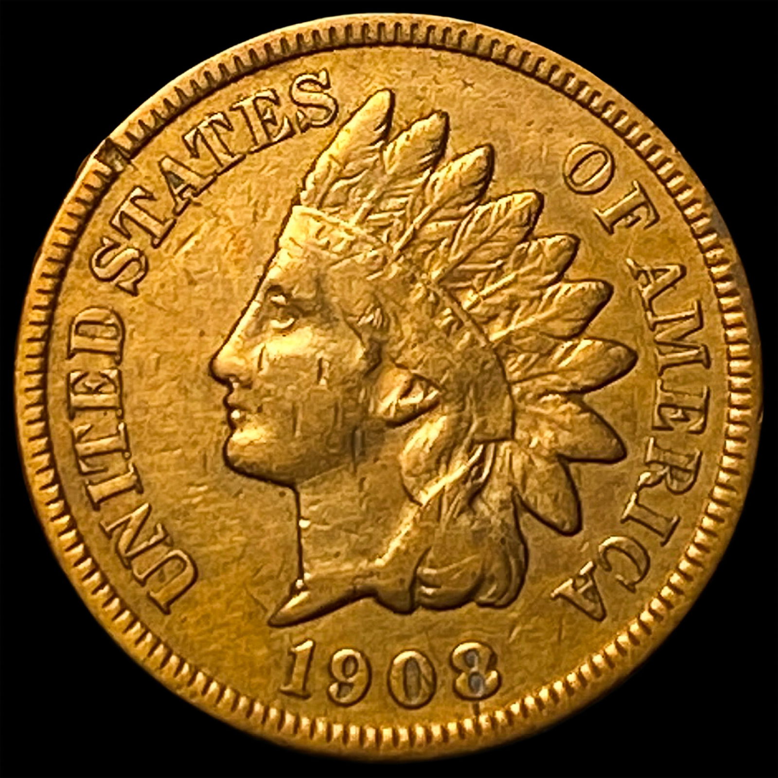 1908-S Indian Head Cent NEARLY UNCIRCULATED: 1908-S Indian Head Cent NEARLY UNCIRCULATED