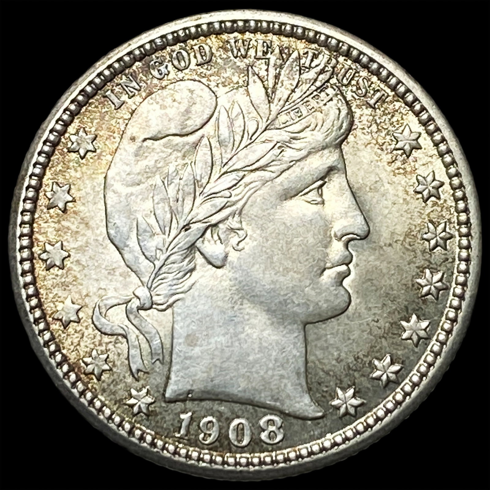 1908 Barber Silver Quarter UNCIRCULATED: 1908 Barber Silver Quarter UNCIRCULATED