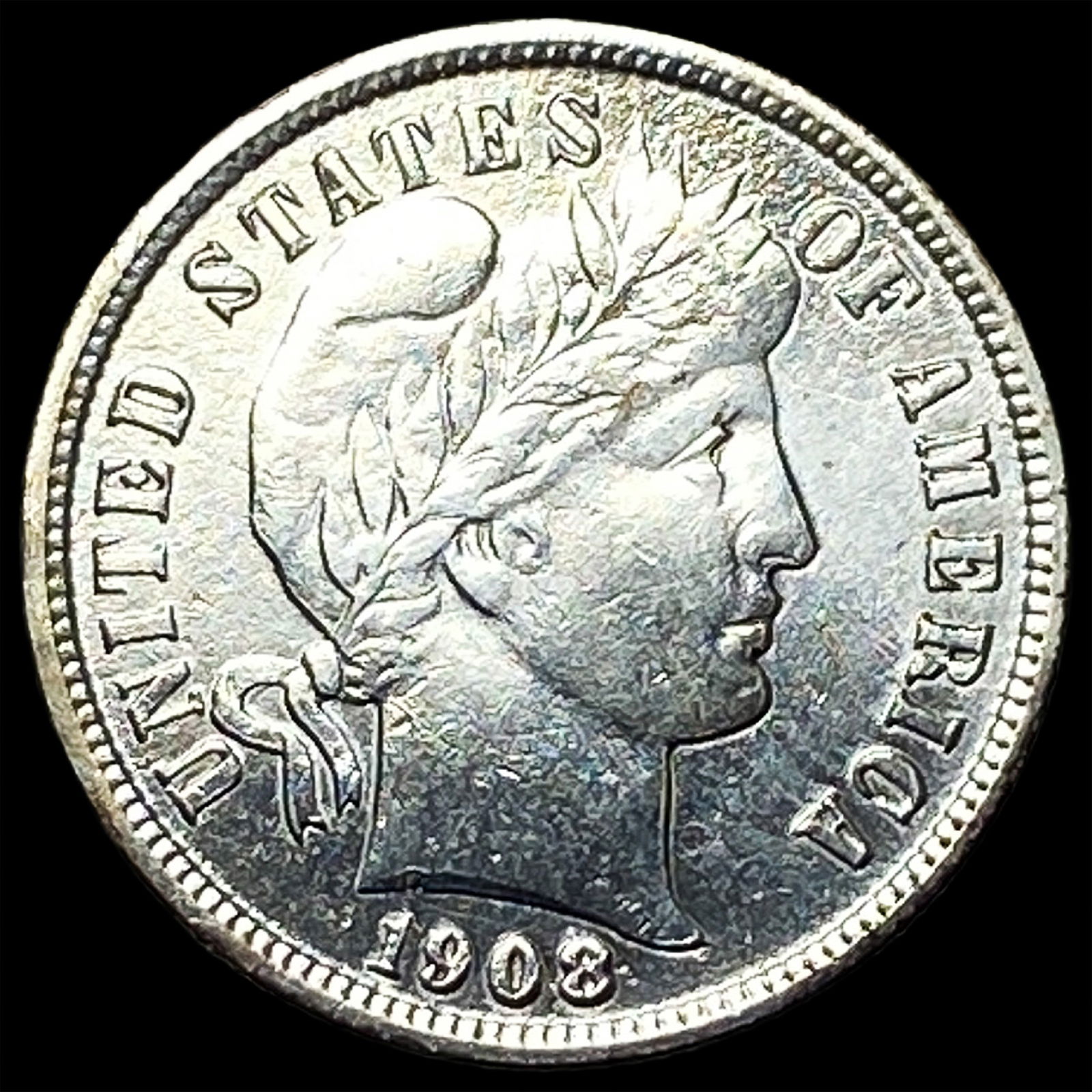 1908-S Silver Barber Dime CLOSELY UNCIRCULATED: 1908-S Silver Barber Dime CLOSELY UNCIRCULATED