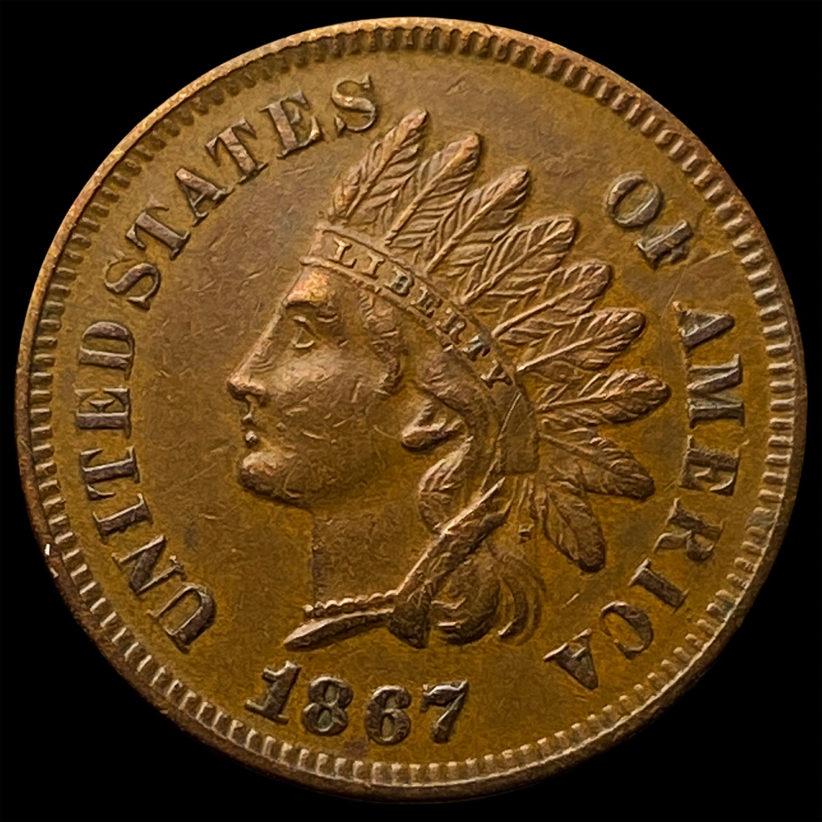 1867 Indian Head Cent CHOICE AU: 1867 Indian Head Cent CHOICE AU
