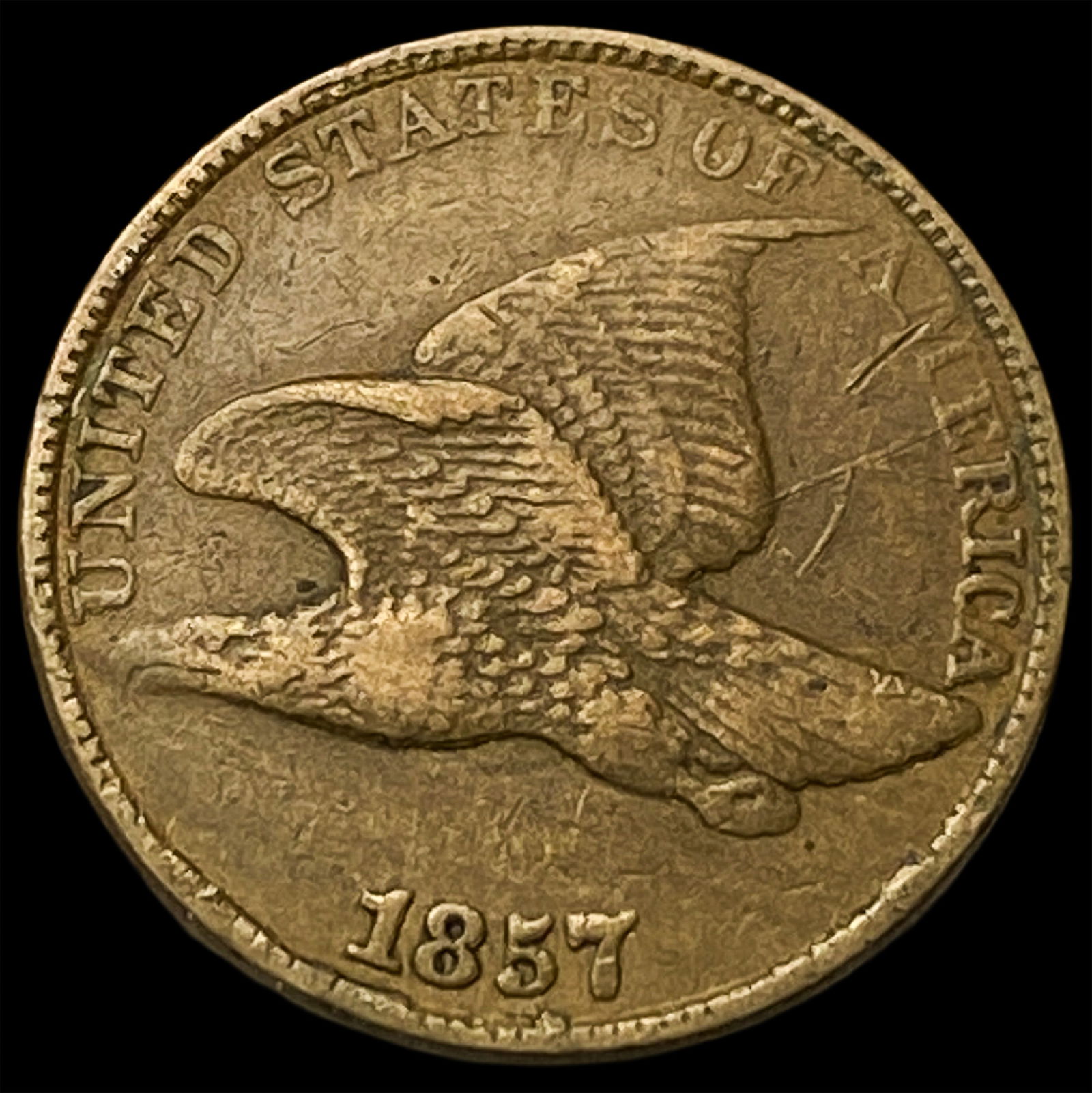 1857 Flying Eagle Cent NEARLY UNCIRCULATED (1 of 2)