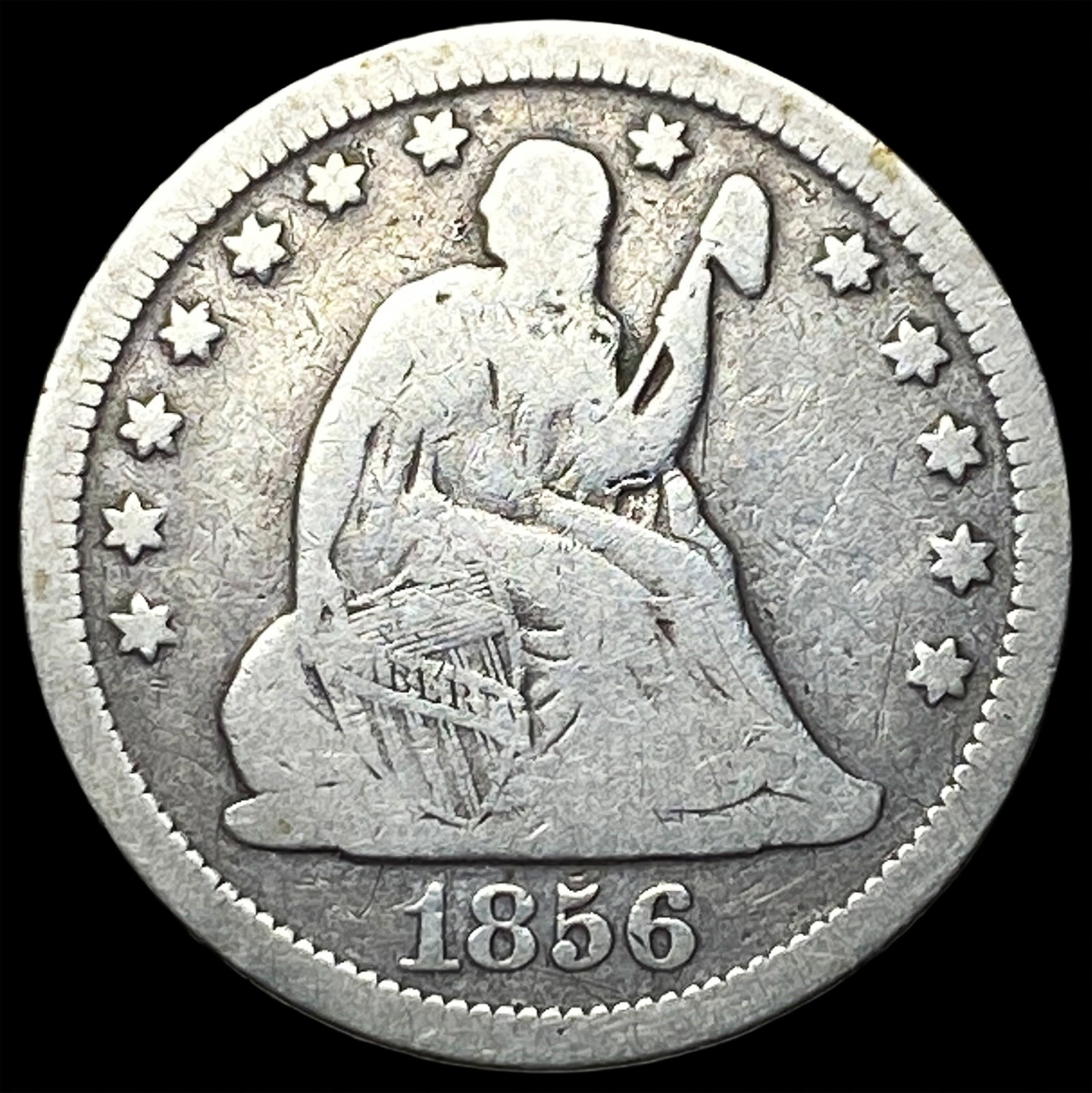 1856 Seated Liberty Quarter NICELY CIRCULATED (1 of 2)