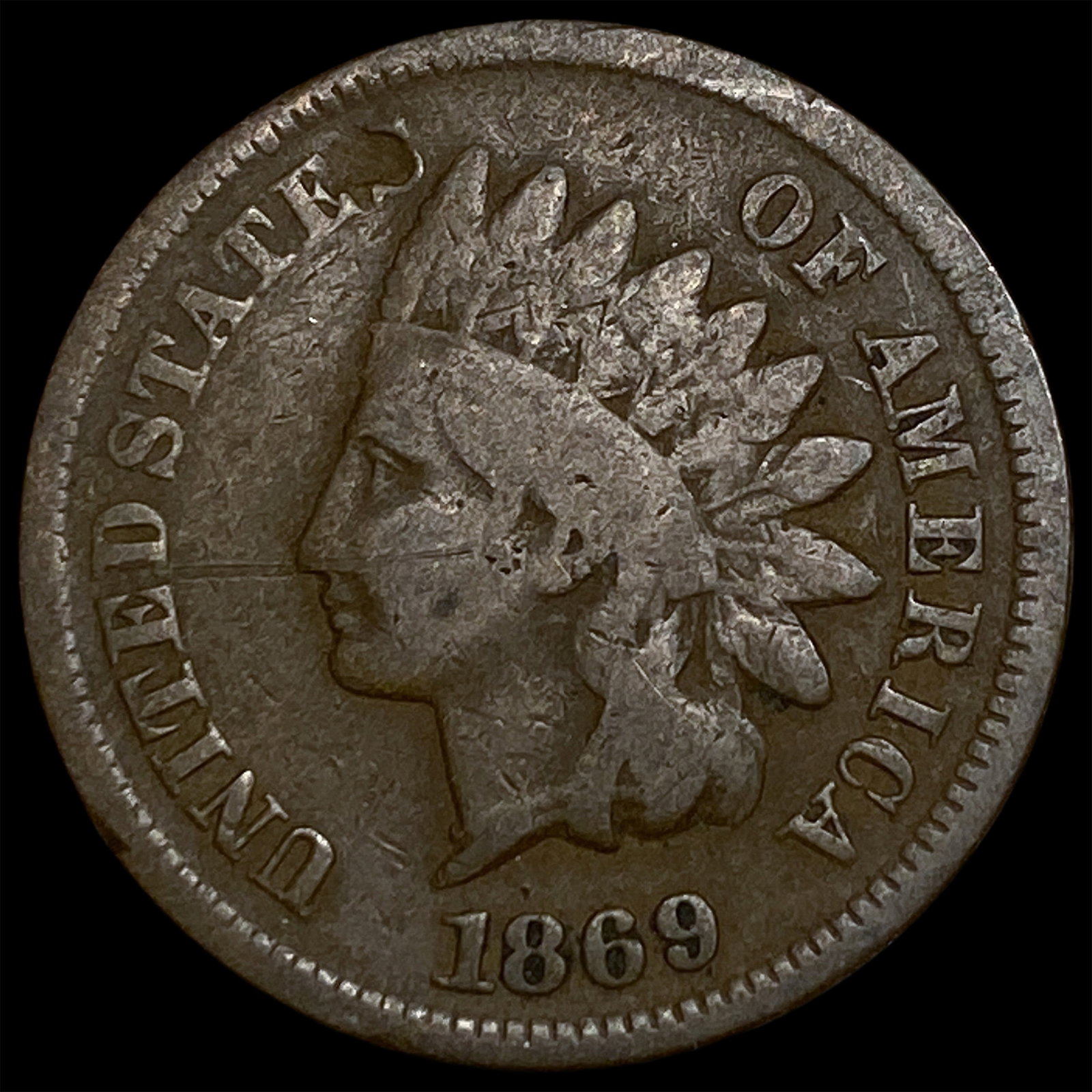 1869 Indian Head Cent LIGHTLY CIRCULATED: 1869 Indian Head Cent LIGHTLY CIRCULATED