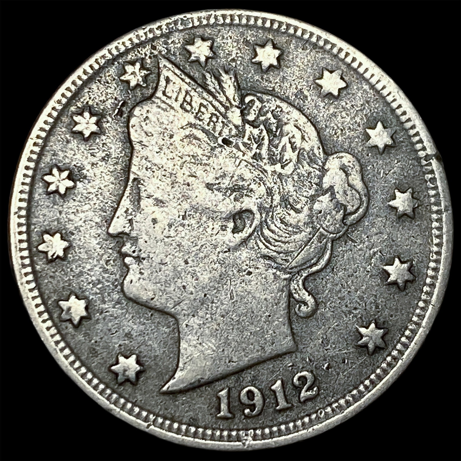 1912-S Liberty Head Nickel LIGHTLY CIRCULATED: 1912-S Liberty Head Nickel LIGHTLY CIRCULATED